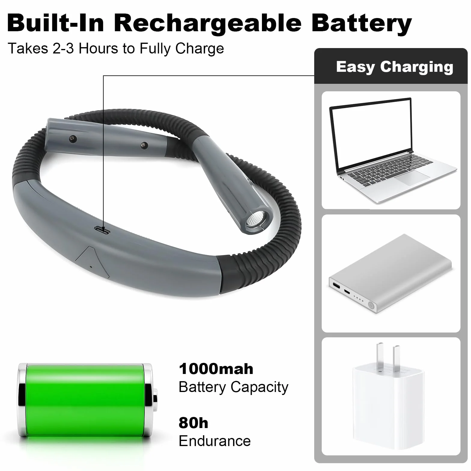 KEWUZY Lampe de Lecture de Cou Rechargeable, 3 Couleurs 3 Niveaux Luminosité Réglables, Bras Pliables, Mémoire, Longue Durée, pour Lecture Tricoter Camping