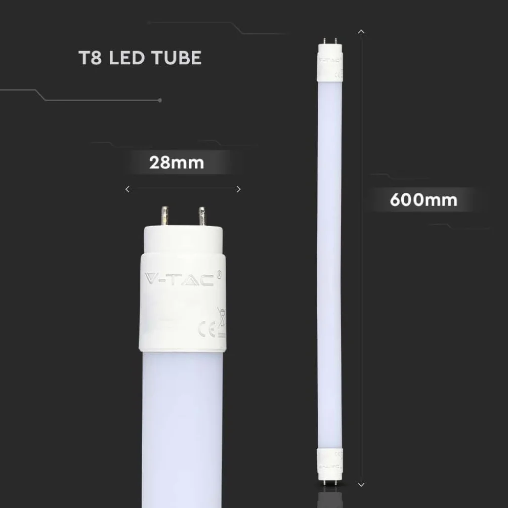 V-TAC T8 LED Tube 60cm 7.5W 850 Lumens 6500K Samsung Chip
