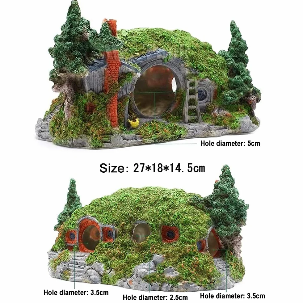 OMEM Reptile Hideout Aquarium Décoration Rockery Gecko Snake Wetland