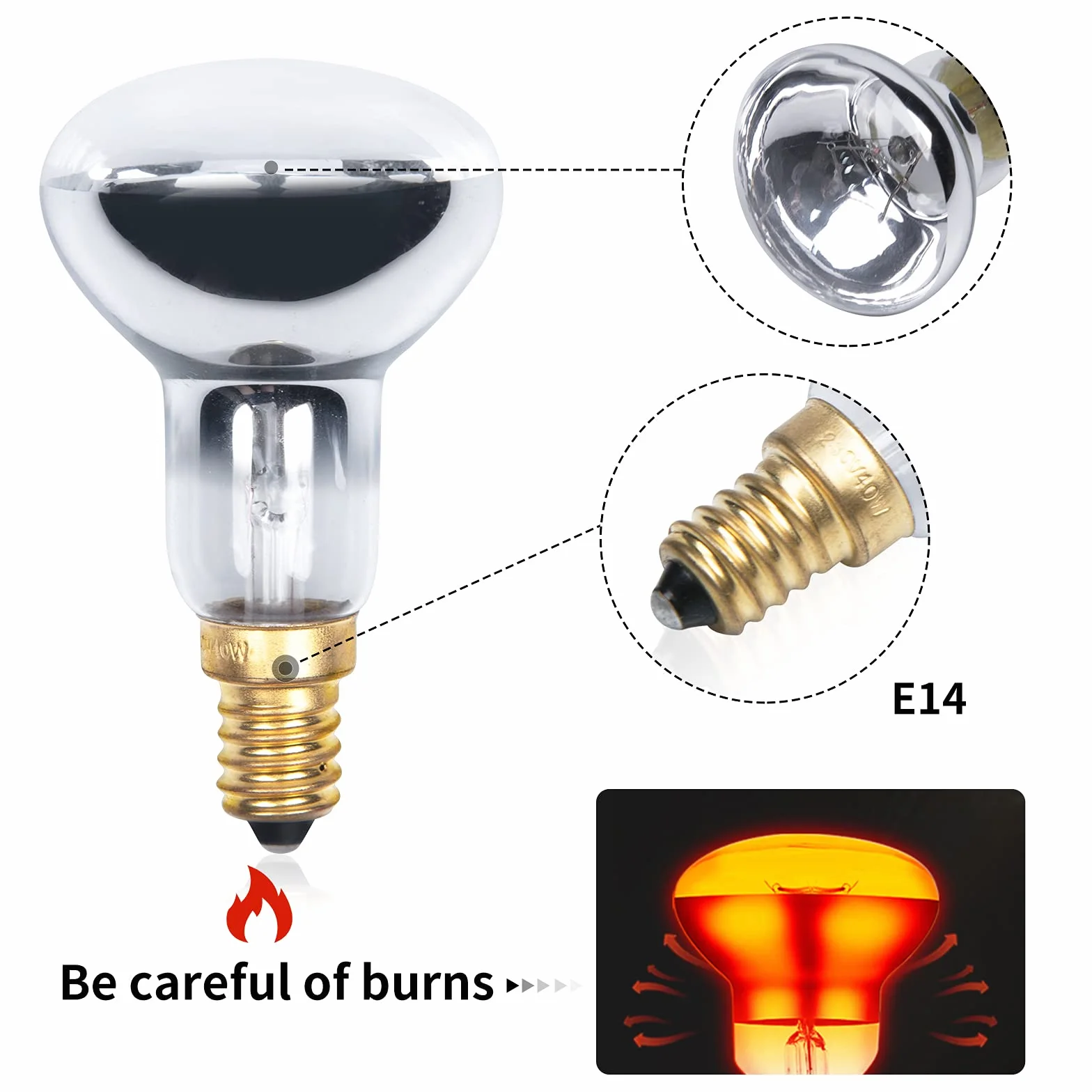 Ampoule E14 R50 Dimmable 2700K Blanc Chaude Luxvista 4-Pack