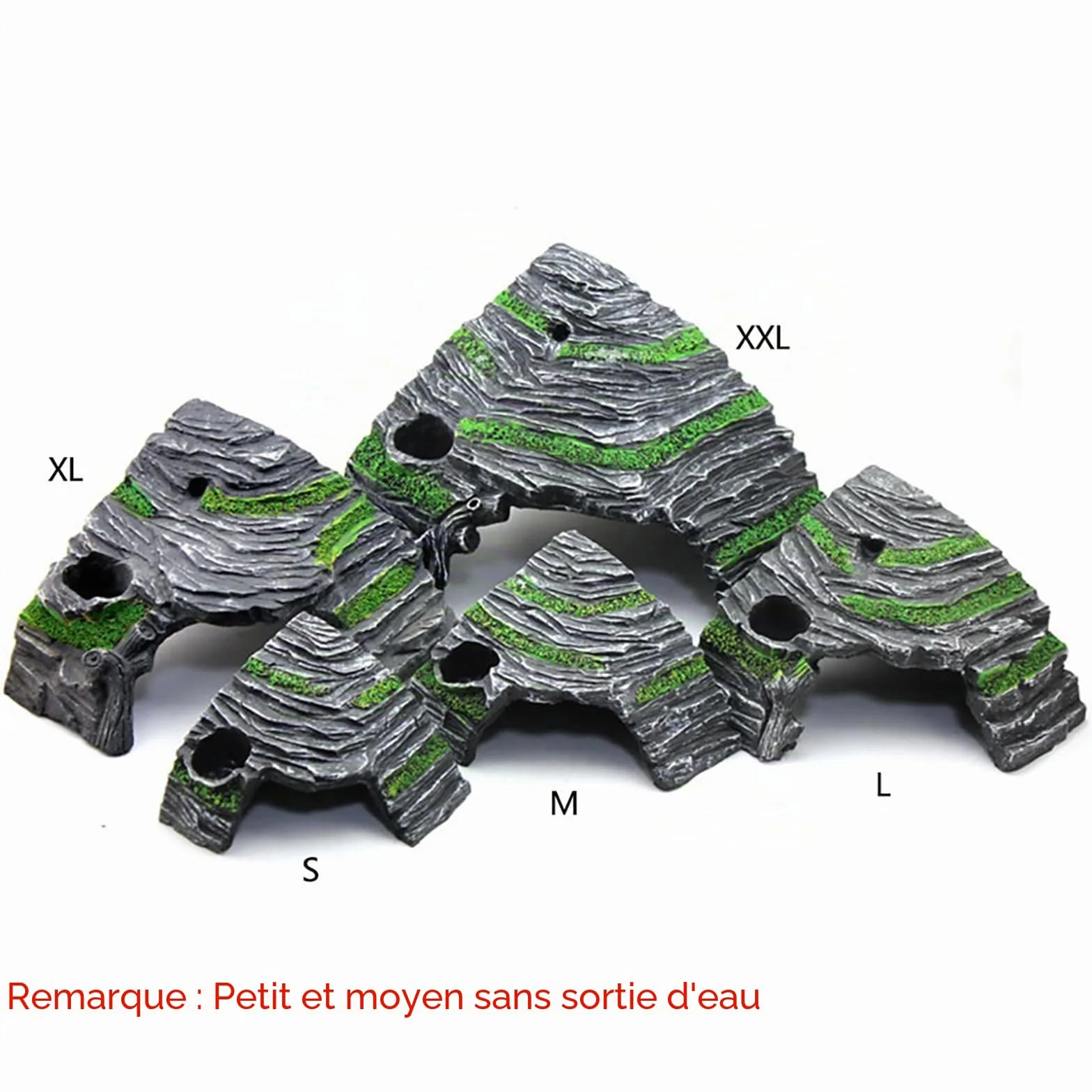 Omem Abri pour Reptiles Terrarium Cachette Rampe pour Tortue Plateforme Décoration d'habitat Humidificateur en résine (M)