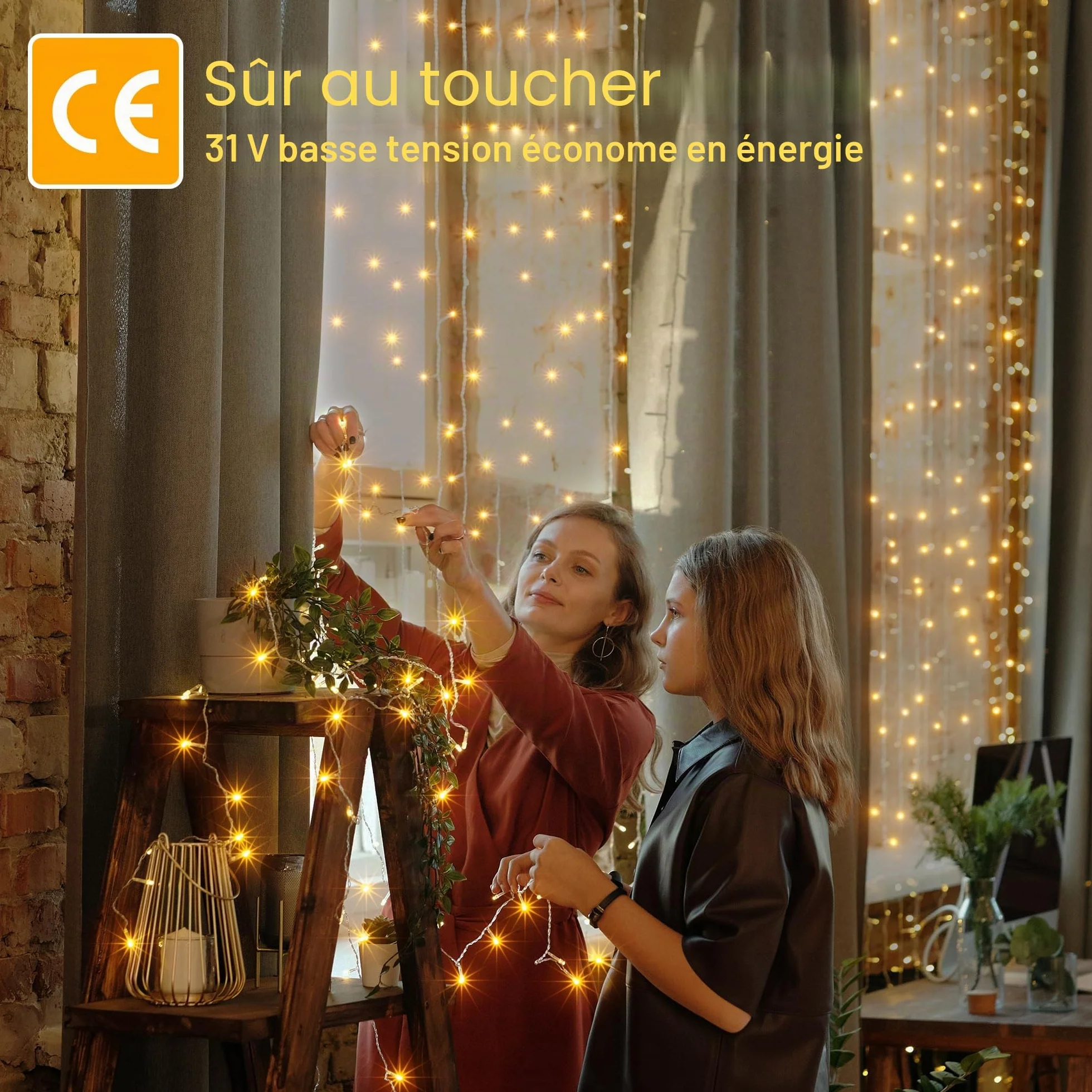 Ollny Guirlande Lumineuse 80m 800 LED IP44 Étanche avec Télécommande 8 Modes 3 Minuteries Blanc Chaud