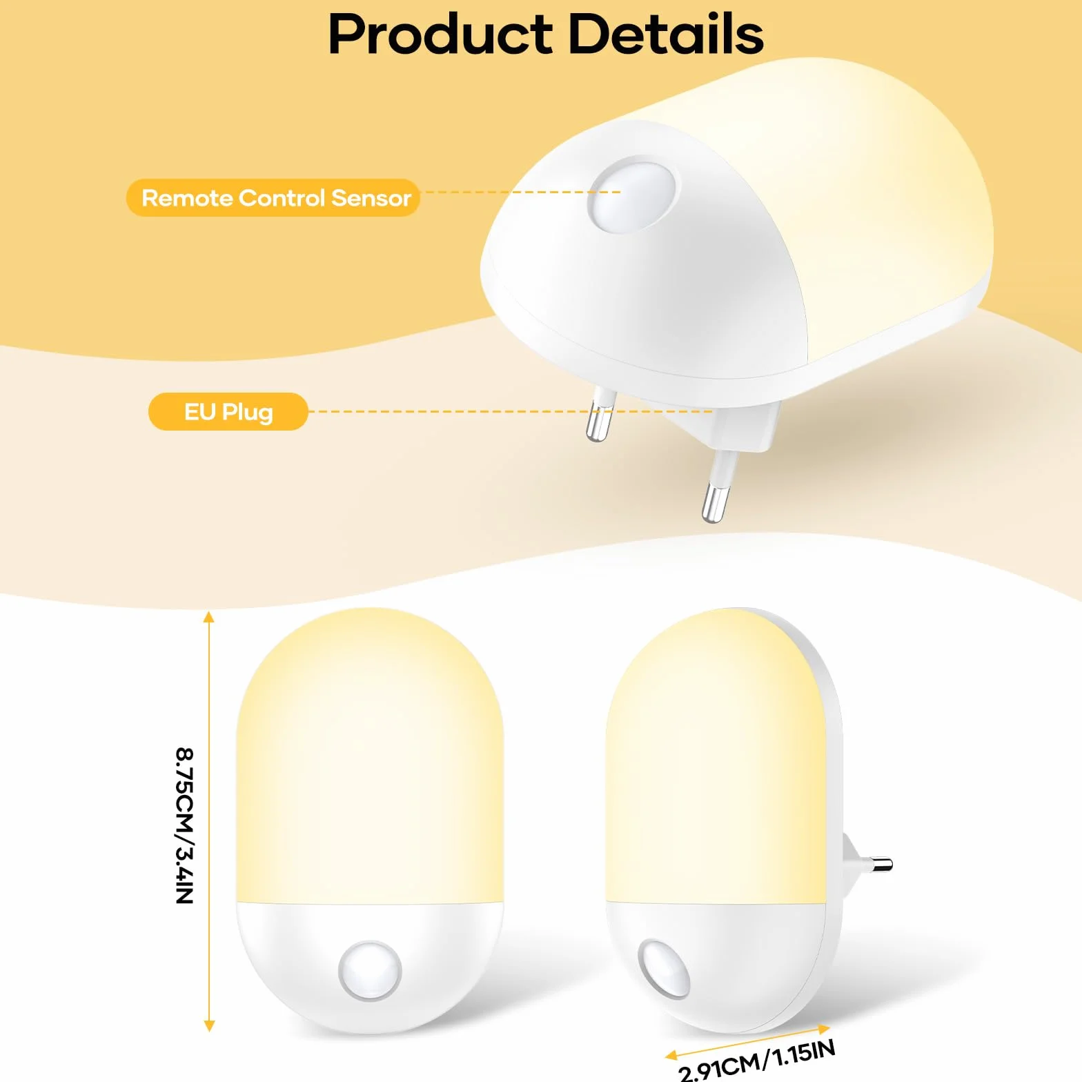 LED Veilleuse Enfant Adulte avec Télécommande, 3 Niveaux Luminosité, Minuterie 30/60 Min, Lumière Chaude Froide
