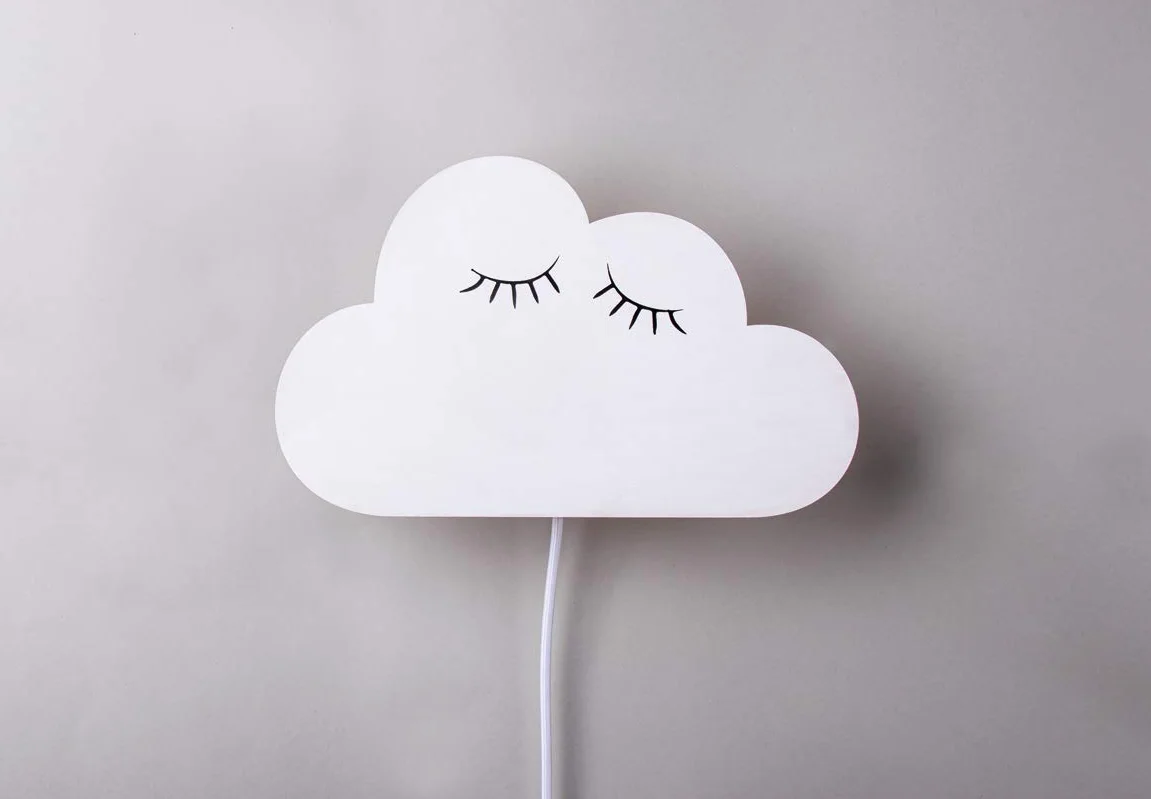 Rayher Lampe murale nuage bois naturel FSCMixCred kit 6 pièces 31x18,5x7,5cm décoration chambre d'enfant