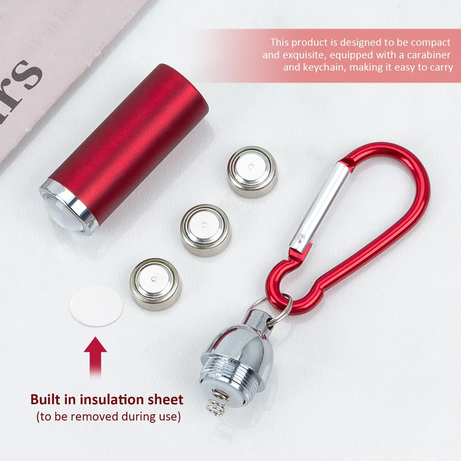Mini Lampe De Poche 12 Pièces avec Mousqueton Porte-Clés Enfants Éclairage Urgence Extérieure