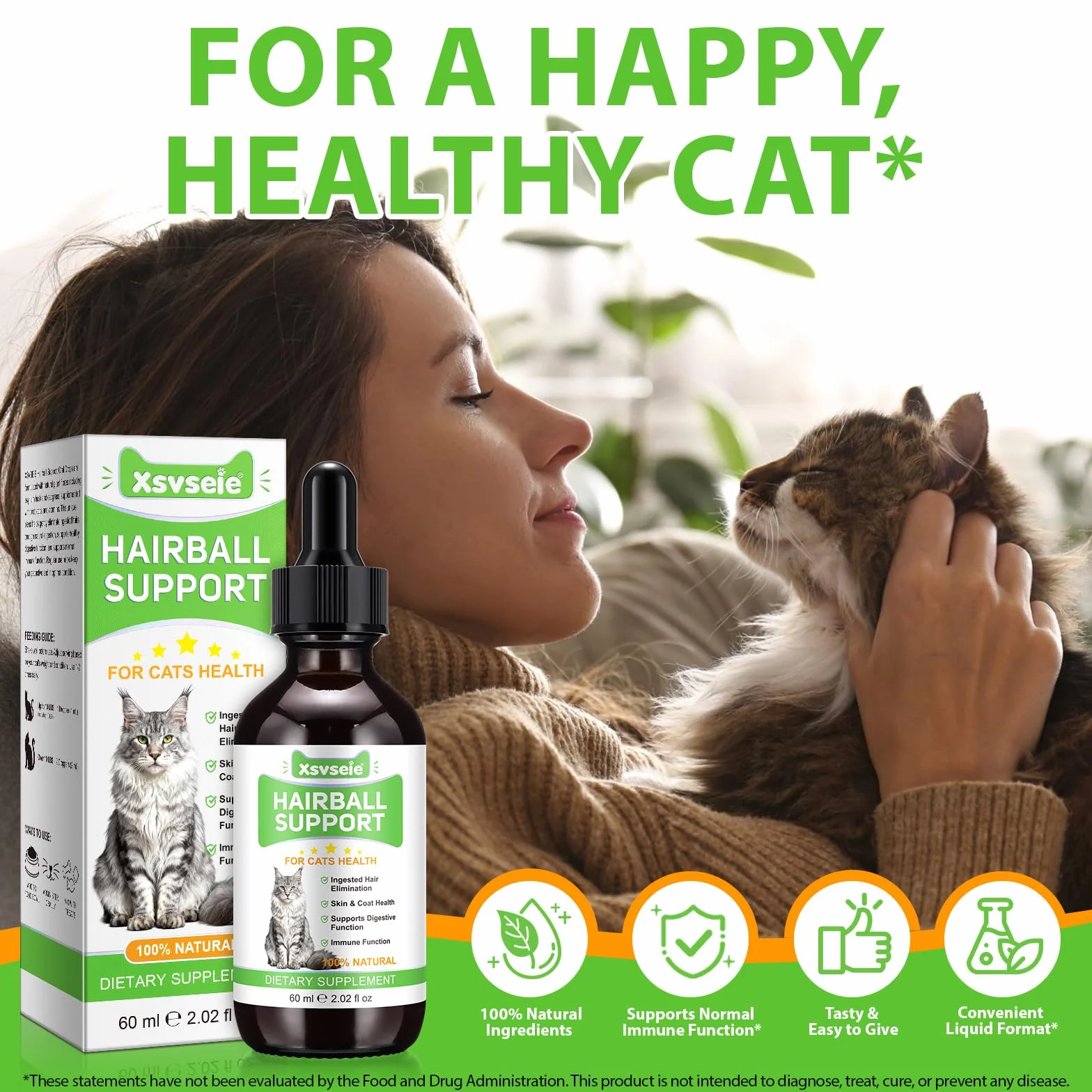 Gouttes anti-boules de poils pour chat 60 ml Soin des poils avec coques de psyllium fibres enzymes vitamines