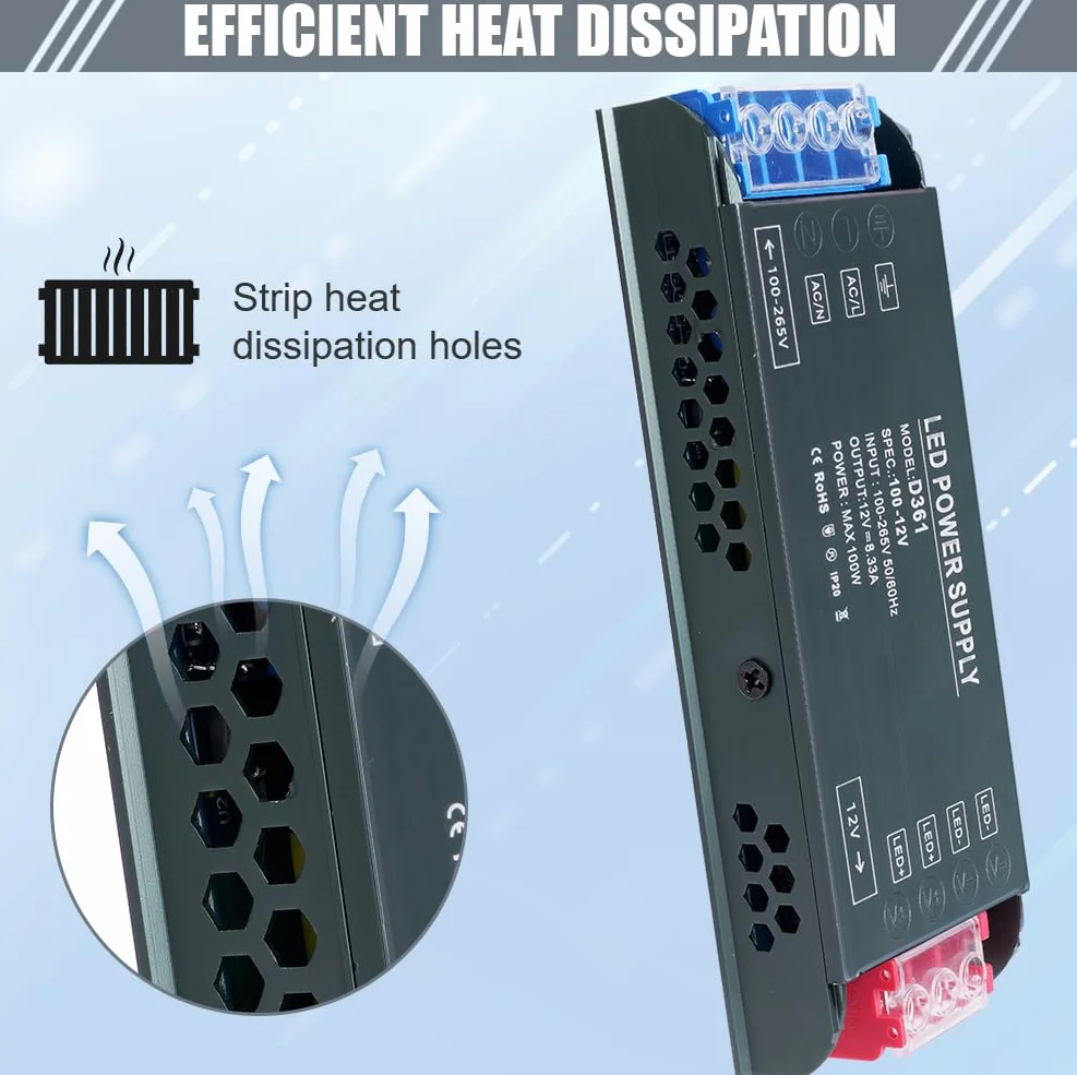 AXFEE Transformateur LED 24 V 100 W, 240 V CA vers 24 V DC 4,16 A, adaptateur de pilote à tension constante