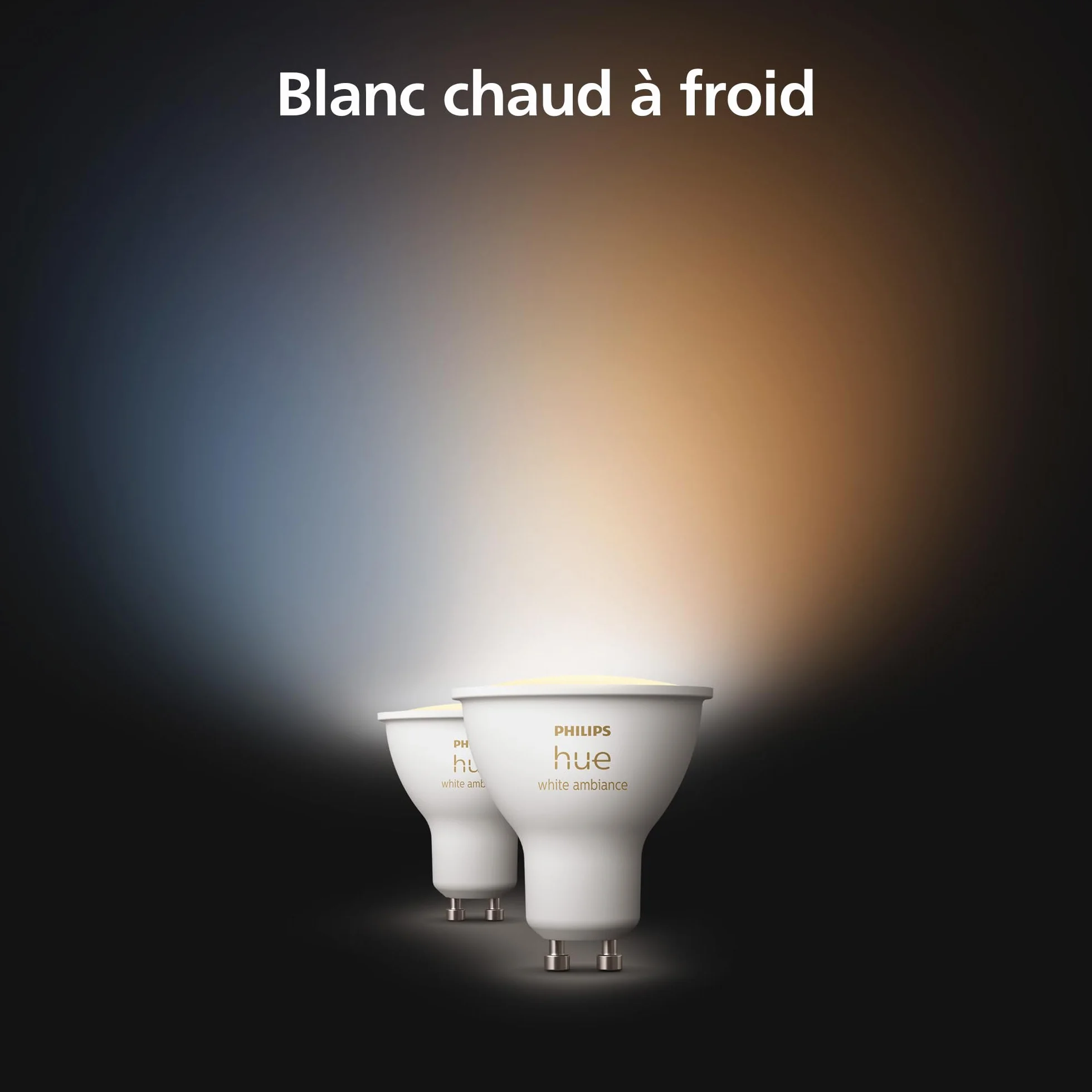 Philips Hue White Ambiance Ampoule LED GU10 400 lumens Pack de 5 Compatible Bluetooth Alexa Google Assistant Apple HomeKit