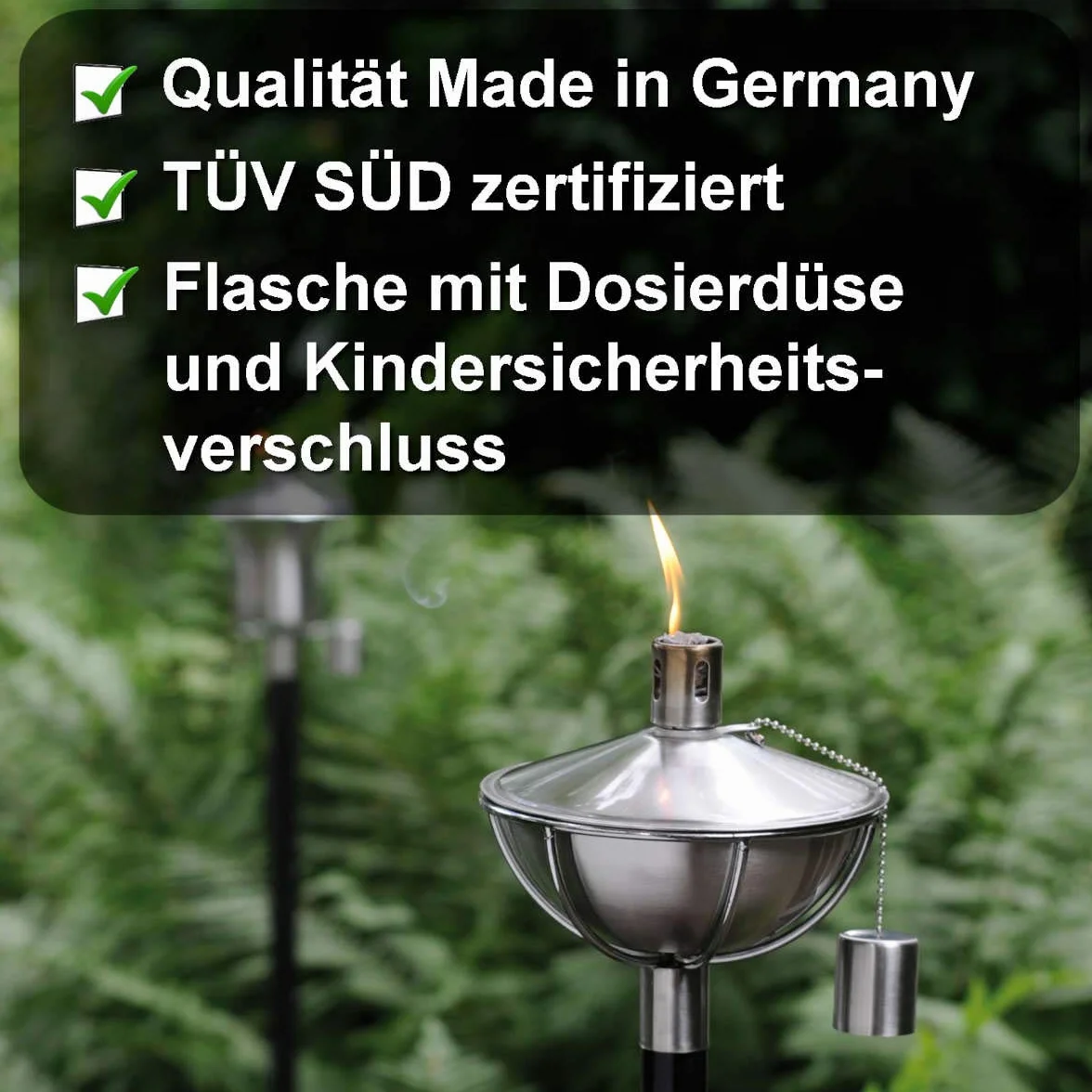 FLAMMBURO Lot de 6 bouteilles d'huile de lampe bio Citronella 6 x 1000 ml