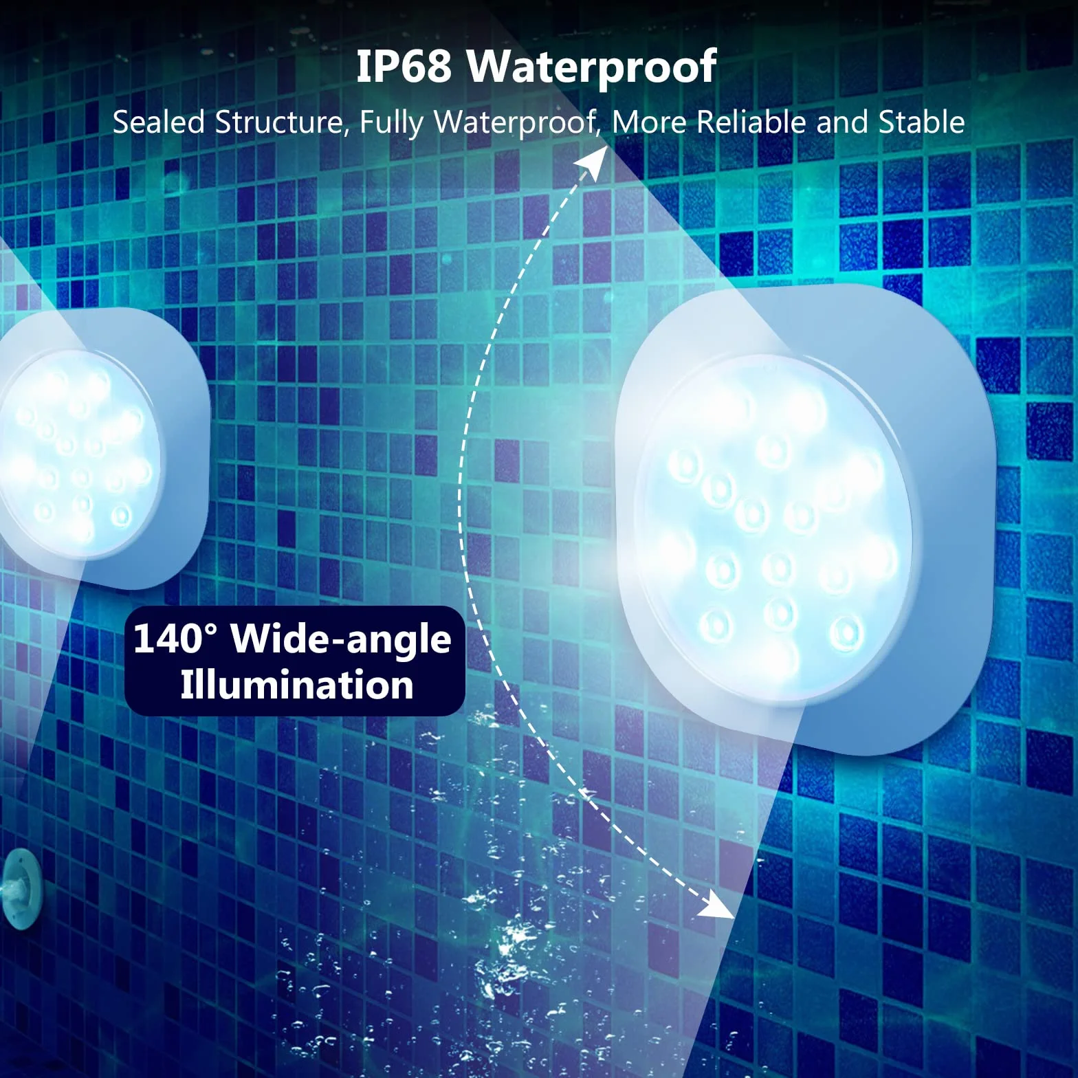 LyLmLe Rechargeable LED Submersible Light 14cm RGBW IP68 Étanche avec Télécommande, Lumières sous-marines Magnétique Lot de 2