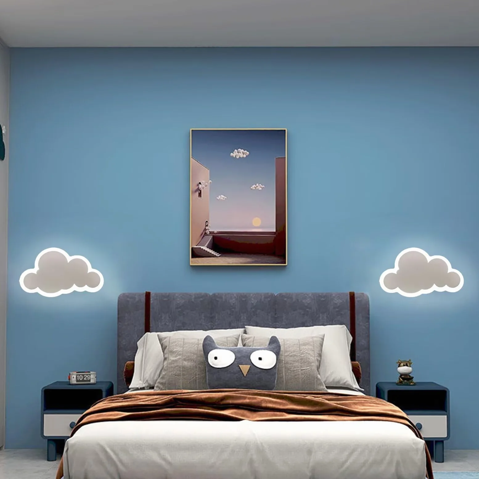 Applique murale LED nuage blanc veilleuse décorative chambre enfant 3 éclairages