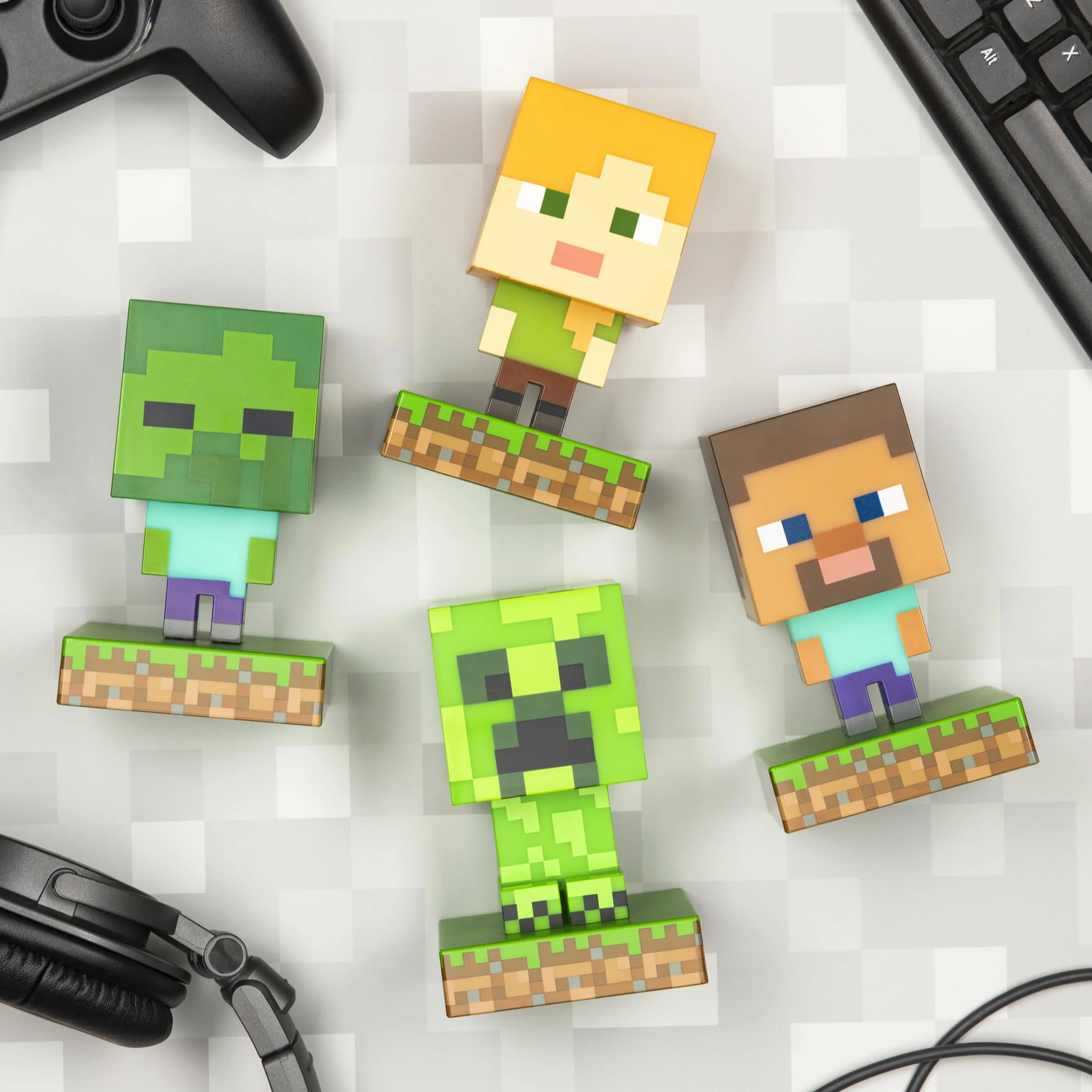 Lampe 3D Minecraft Creeper Officielle 12 cm Lampe de Nuit Piles Décor Chambre Gamers