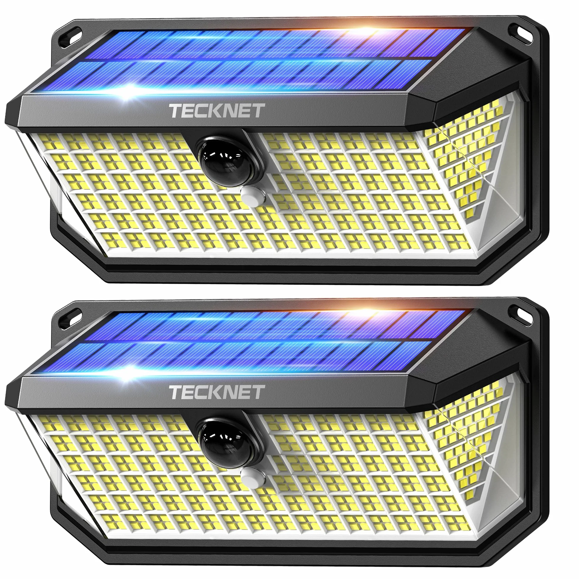 TECKNET Lampe Solaire Extérieur 4200LM 416 LEDs 300° 3 Modes Détecteur de Mouvement IP66