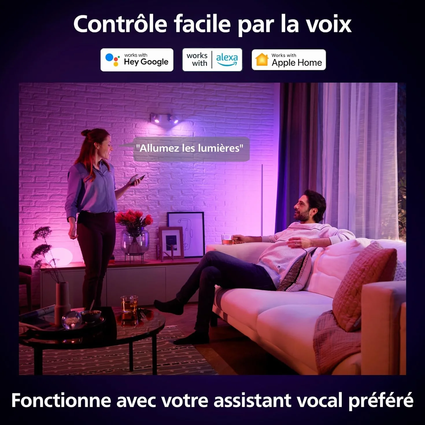 Philips Hue Kit de Démarrage avec Bridge Pro 3 Spots GU10 Smart Button White Color Ambiance Ampoule Dimmable Éclairage Connecté Compatible Apple Home Alexa Google Assistant