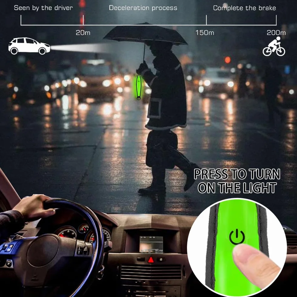 Feux Clignotants LED pour Cartable, 3 Modes Lumière de Sécurité Rechargeable USB, Pendentifs Réfléchissants à LED