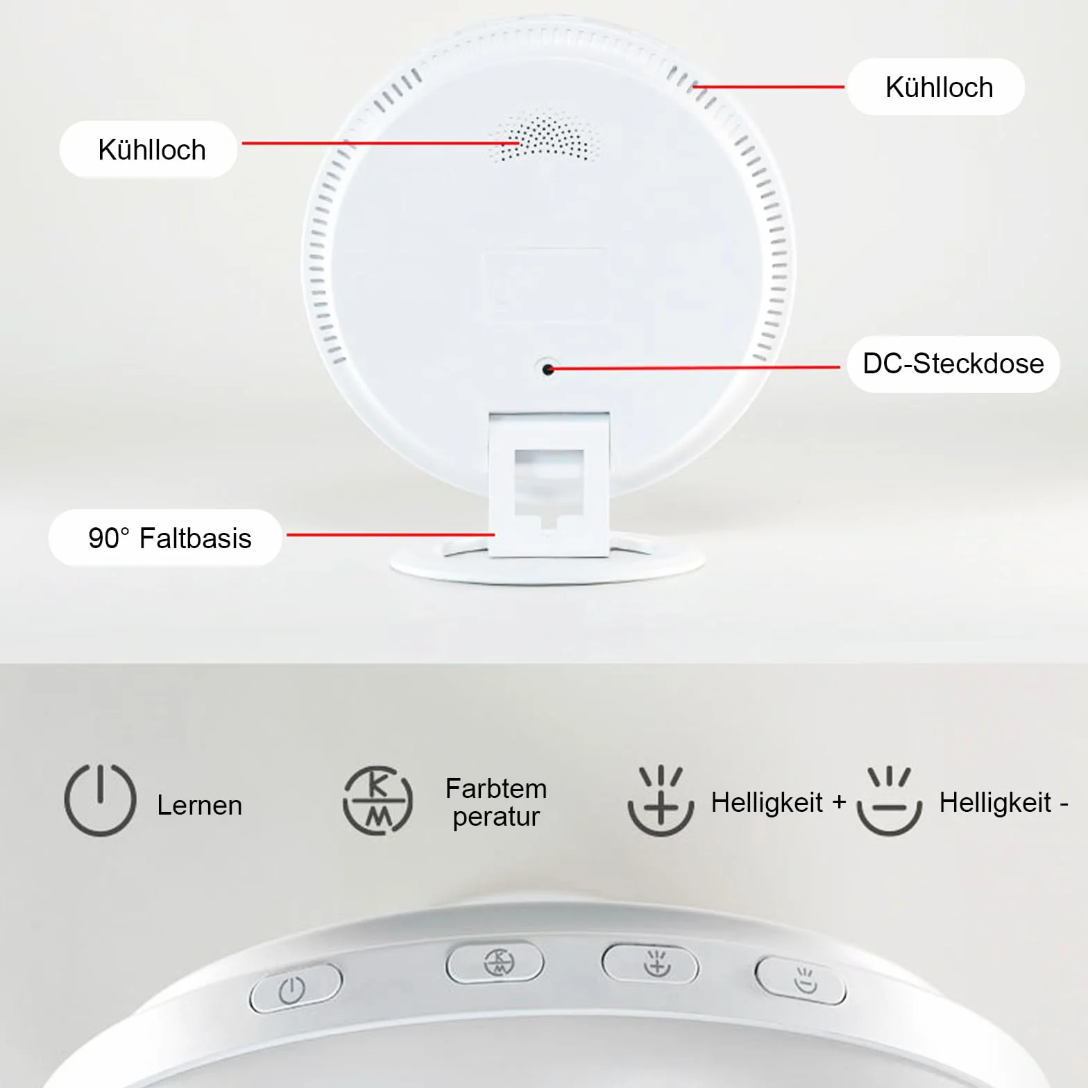 HOSPAOP Lampe de Luminothérapie 10000 Lux LED sans UV, Variateur Continu, 3 Températures de Couleur, Plein Spectre