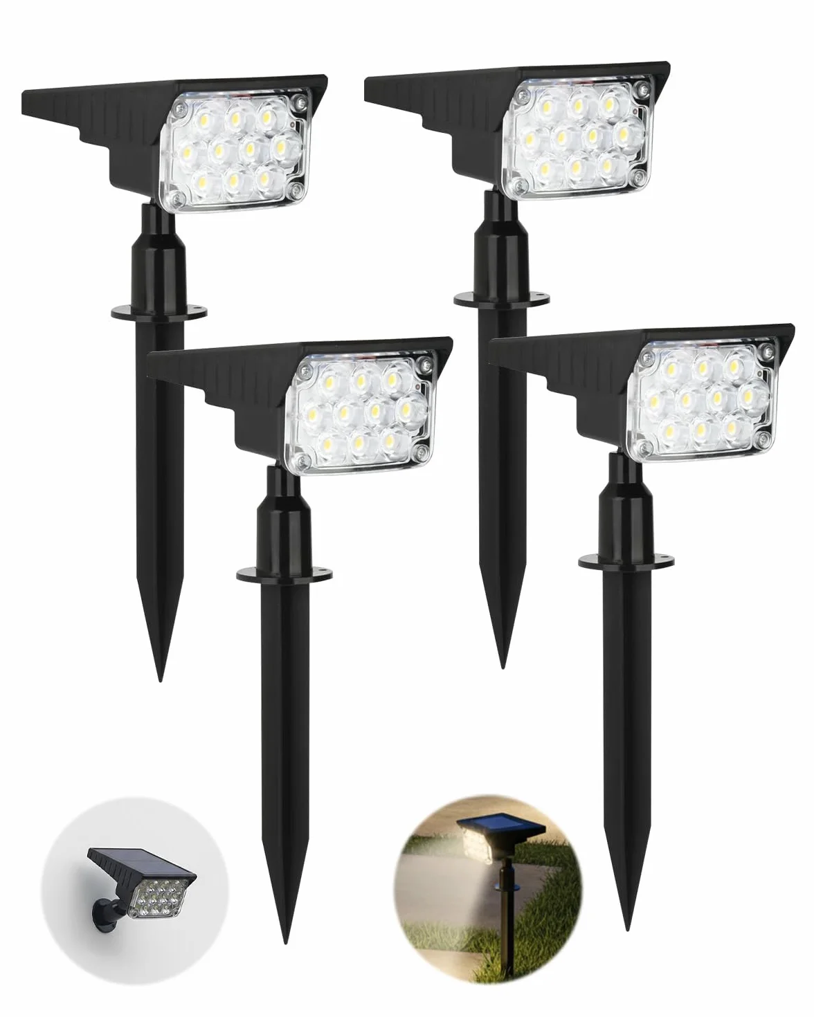 Lampe Solaire Extérieur 40LED 6000K Détecteur de Mouvement IP44 3 Modes