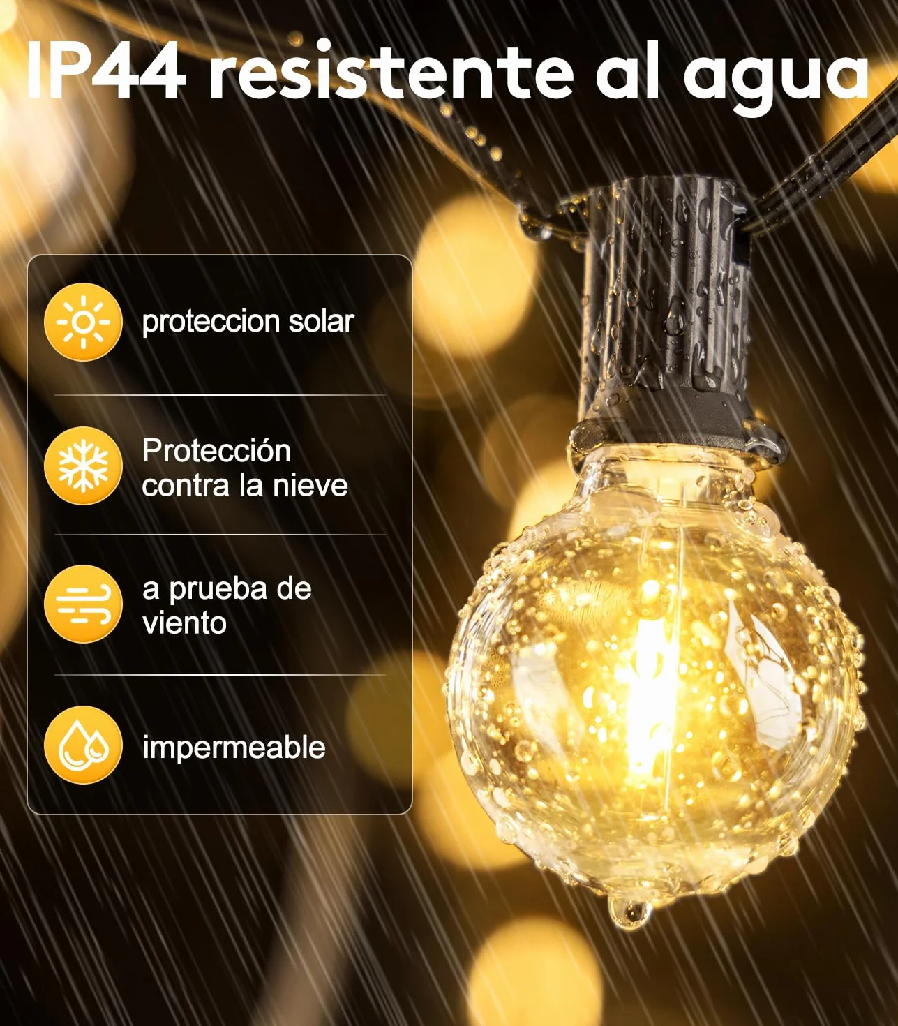 Guirlande Lumineuse LED Exterieur 30M G40 IP44 Étanche Jardin Terrasse Balcon