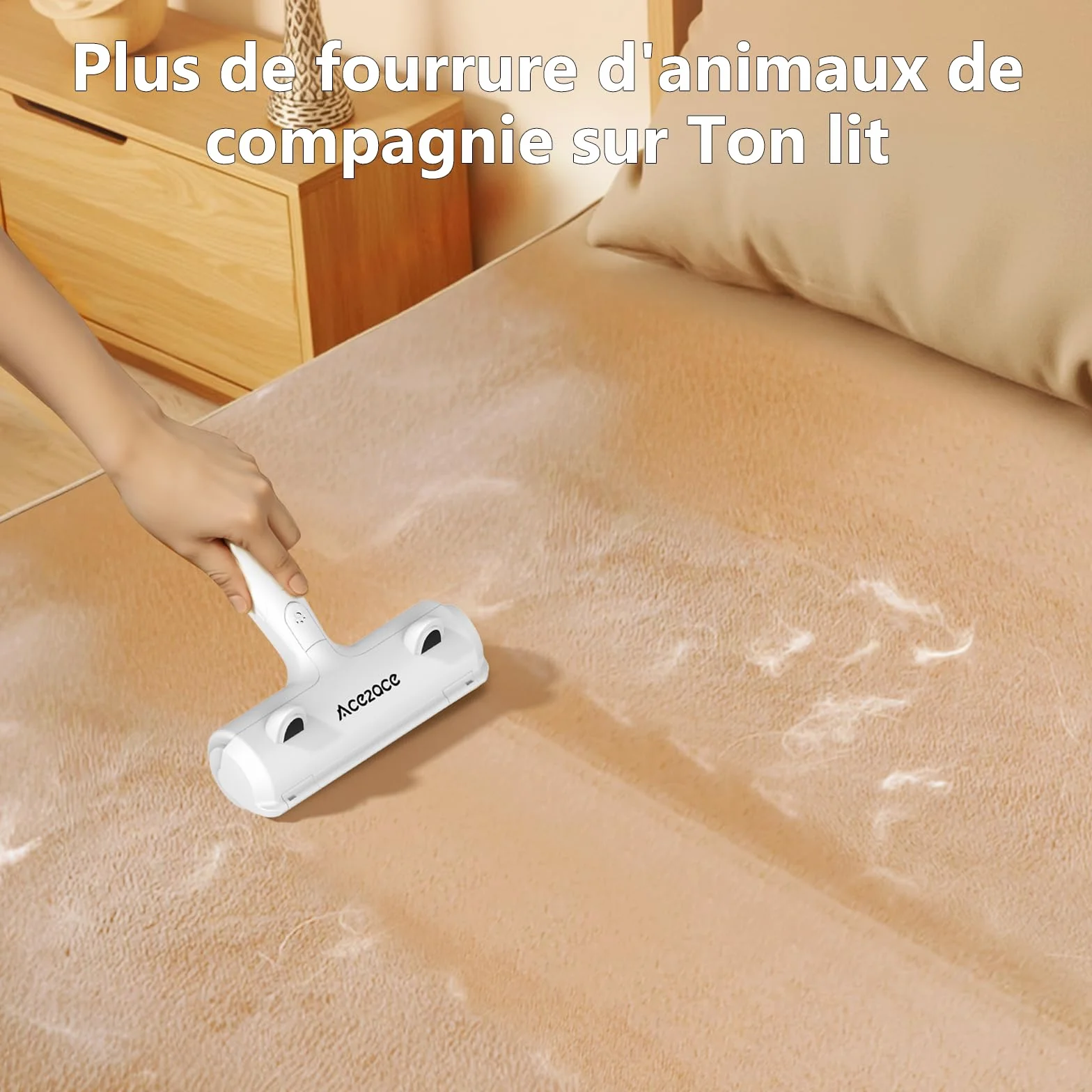 ACE2ACE Brosse Anti Poils Animaux pour Chat Chien, Rouleau Ramasse Poils Réutilisable