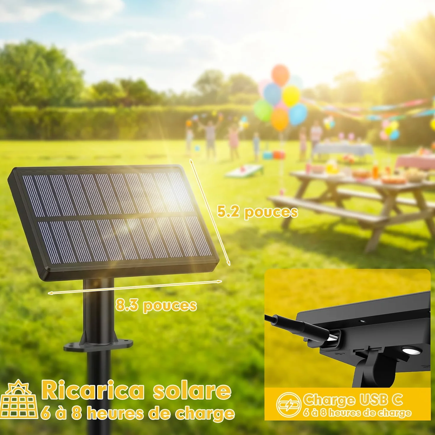 Guirlandes Lumineuses Solaires Extérieur G40 45.9ft LED 14M avec Télécommande Jardin Balcon