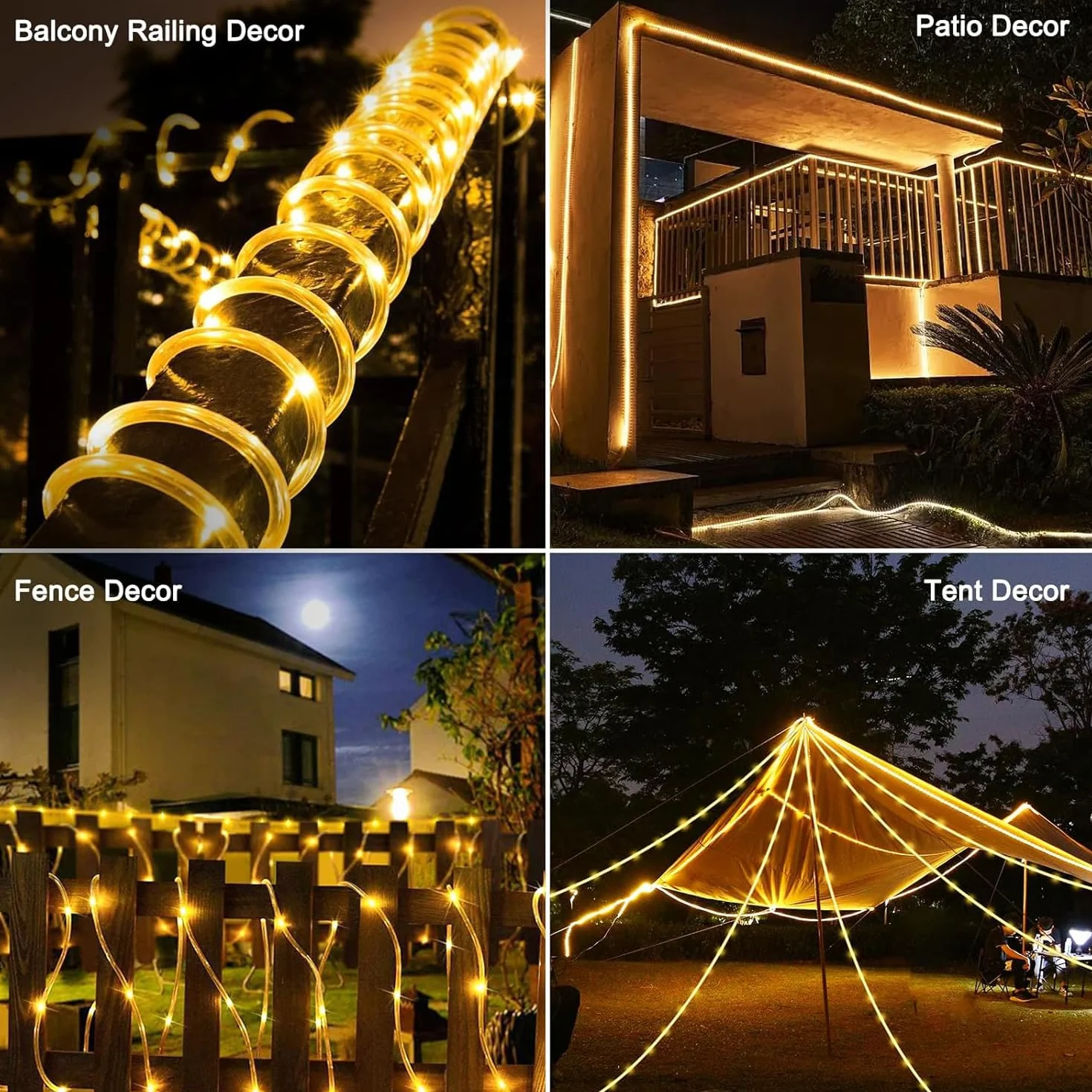 Guirlande lumineuse solaire extérieur 10 m 100 LED IP65 8 modes