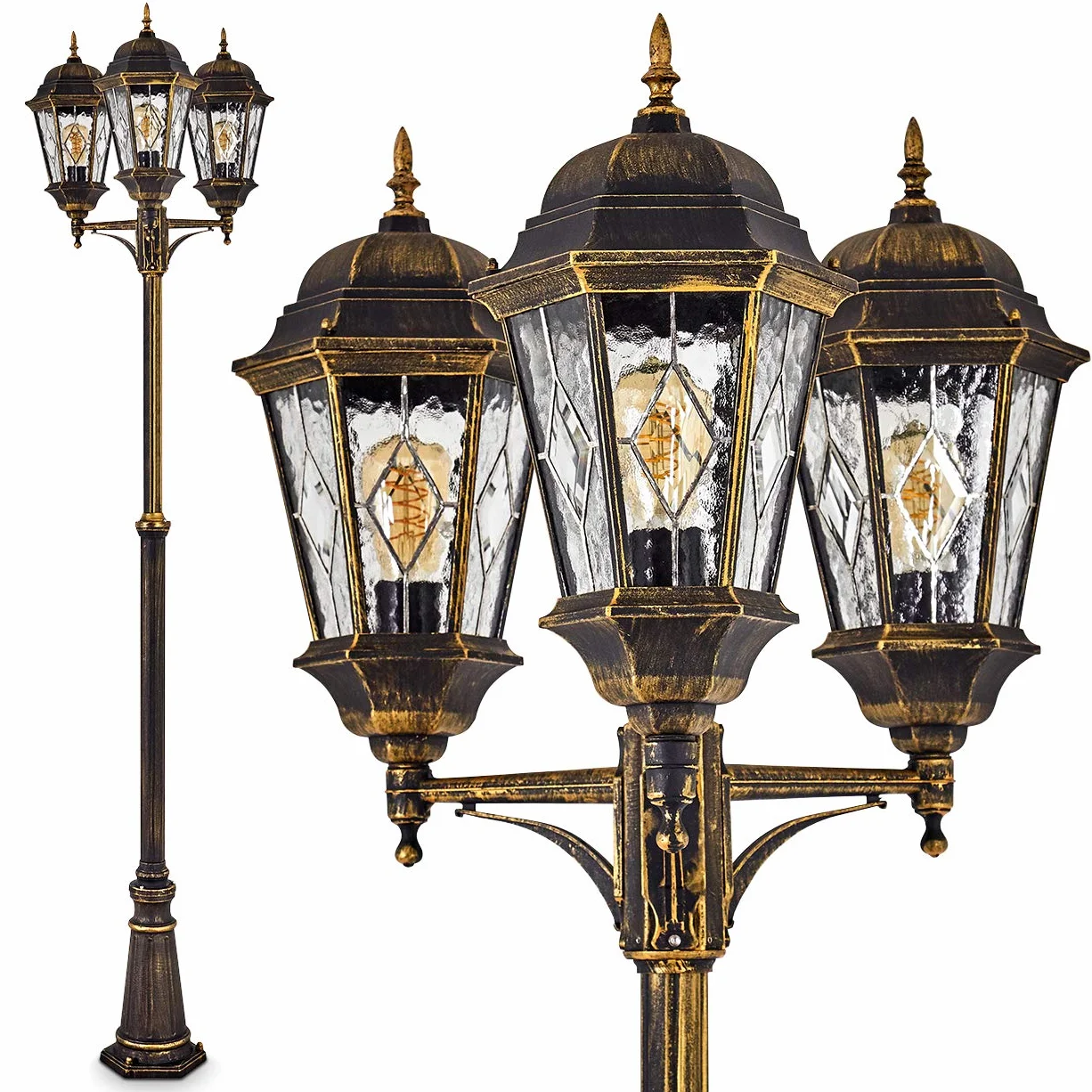 Réverbère en aluminium bronze design classique