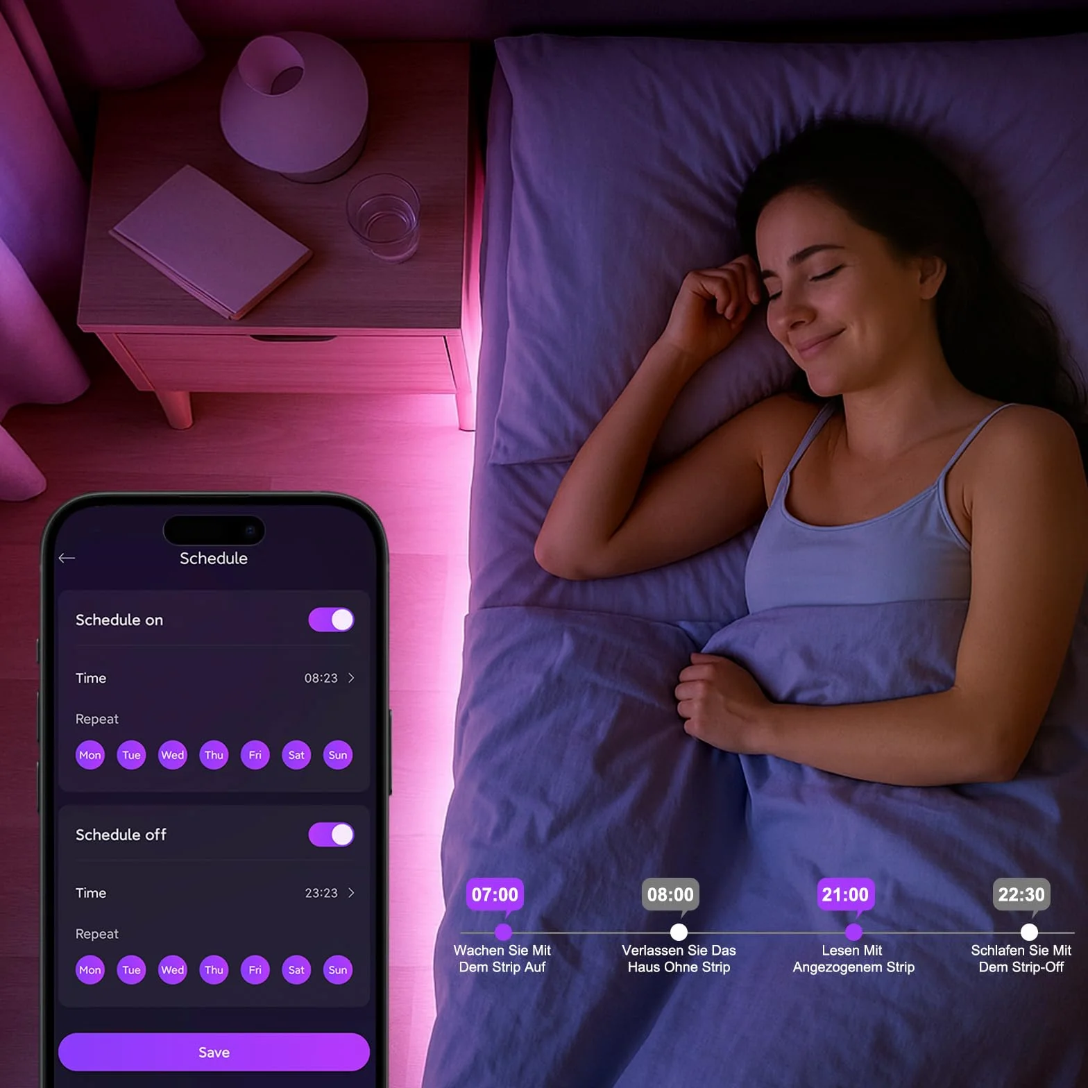 Bande LED RGB 3m Kangtaixin, Flexible Étanche Découpable avec Contrôle APP et Synchronisation Musicale