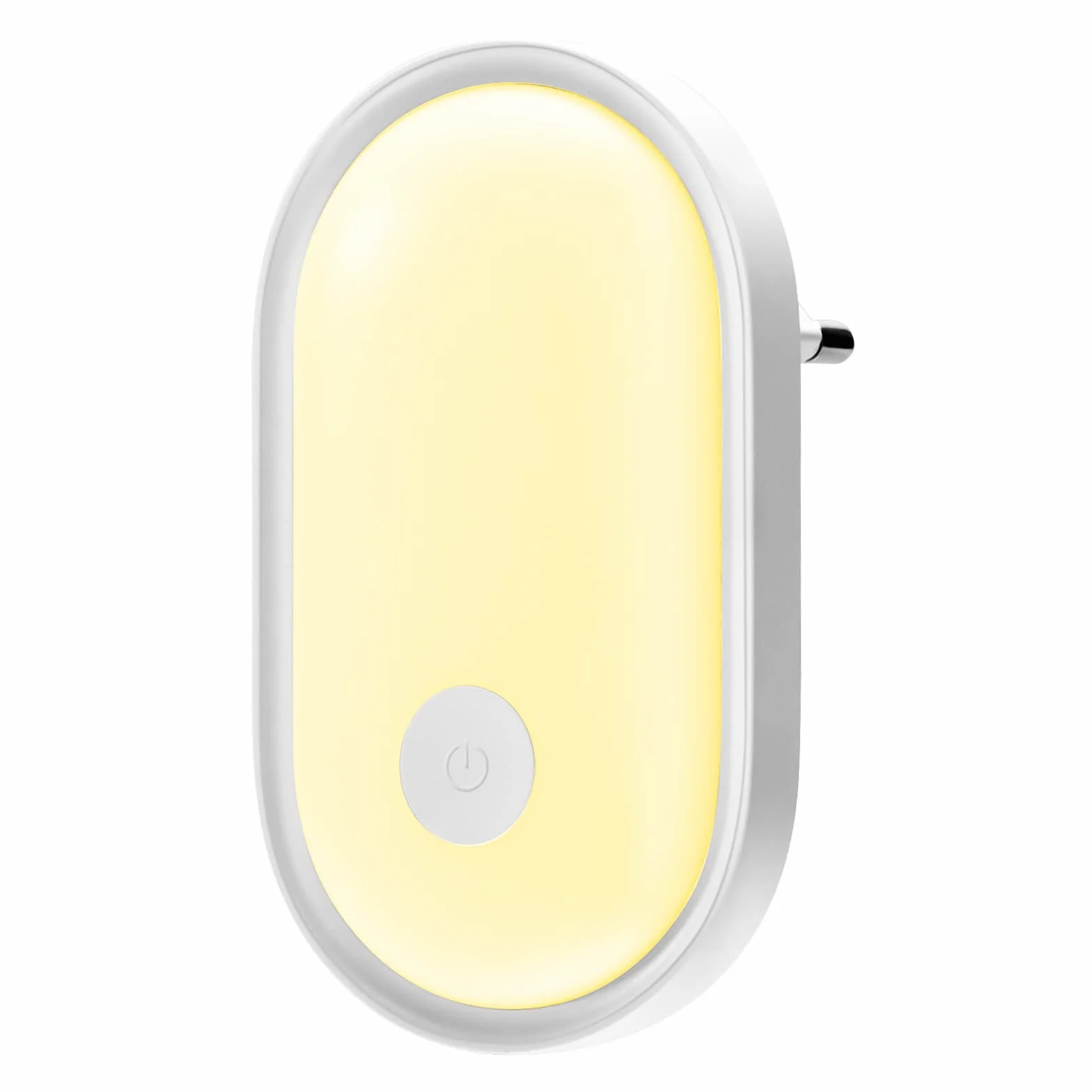 Alyvisun Veilleuse Prise Electrique Enfant avec Capteur de Crépuscule Tactile Dimmable, Blanc Chaud