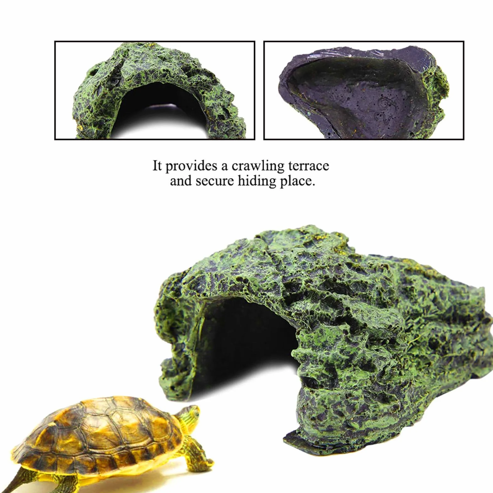 Abri Décoratif pour Tortues Terrestres, Maison Cachette Aquarium