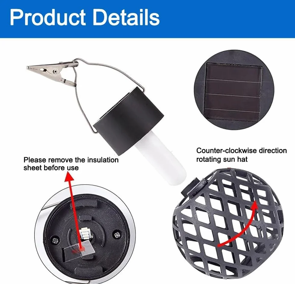 Lampe Solaire Extérieur Suspendue IP65 8 pièces Lanterne Jardin Décoration