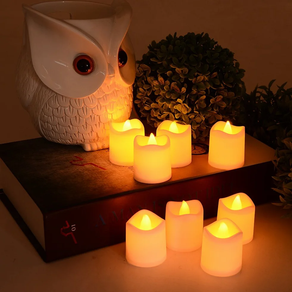 Litake Bougies LED 24 PCS Lumière Vacillante Chauffe-Plat sans Flamme avec Piles Décoration Fête