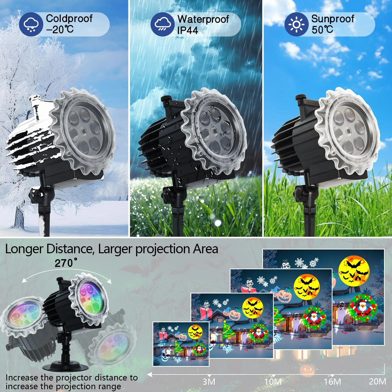 MOSSNDAR Projecteur Noël Exterieur LED 96 Motifs Étanche avec Télécommande