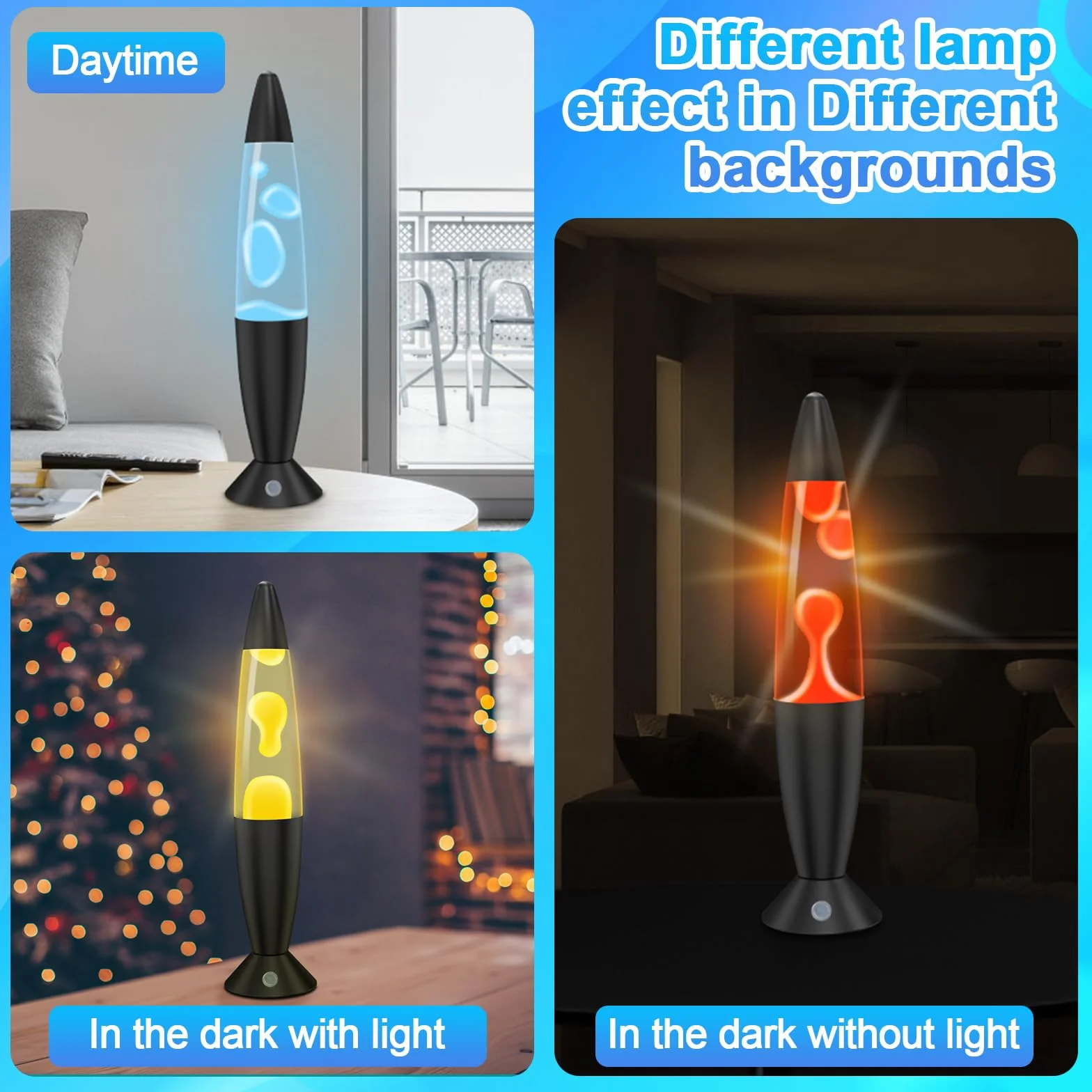 FBSPORT Laval Lampe à lave pour enfants 17 couleurs changeantes veilleuse LED lampe de chevet