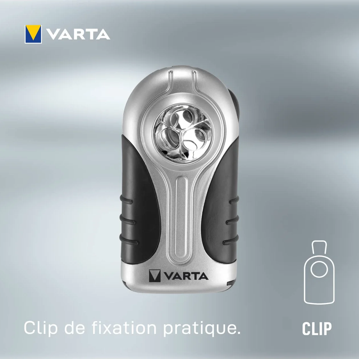 VARTA Lampe Torche LED incl. 3x piles AAA, lampe de poche compacte avec anneau de suspension, faisceau large