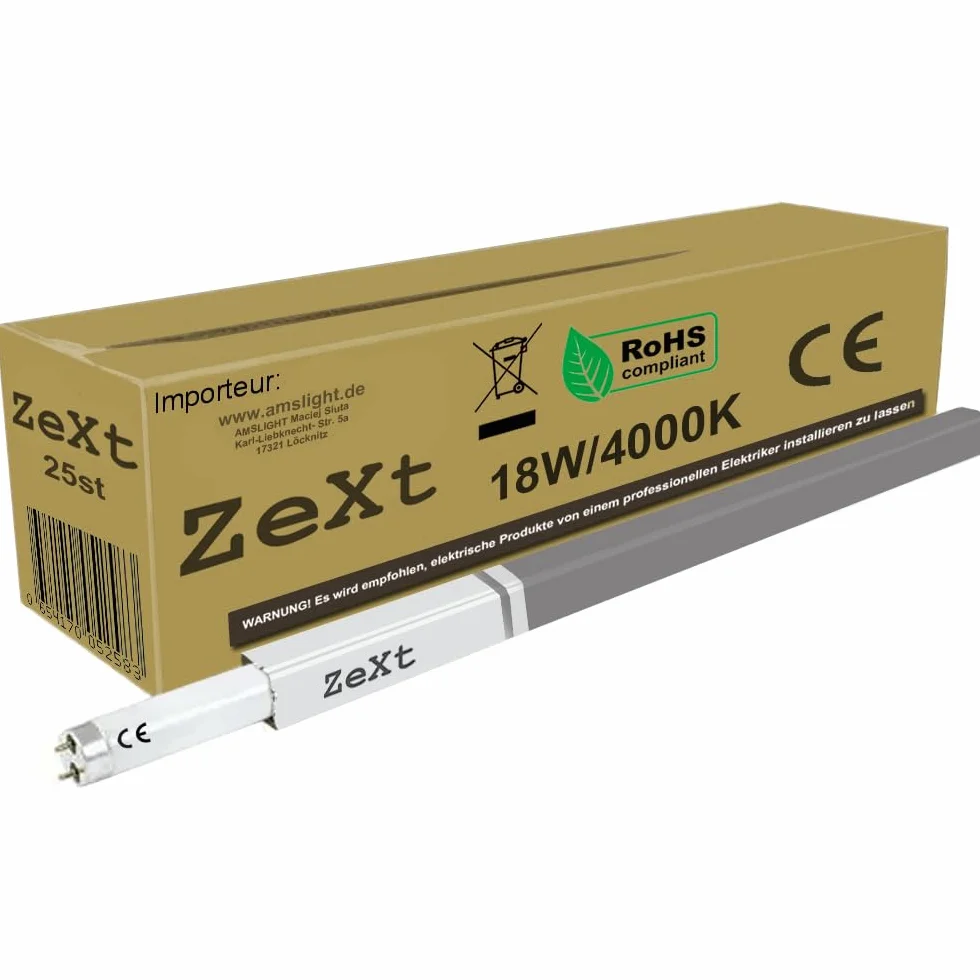 ZeXt Lot de 25 Tubes Fluorescents T8 18W 840 4000K 60cm