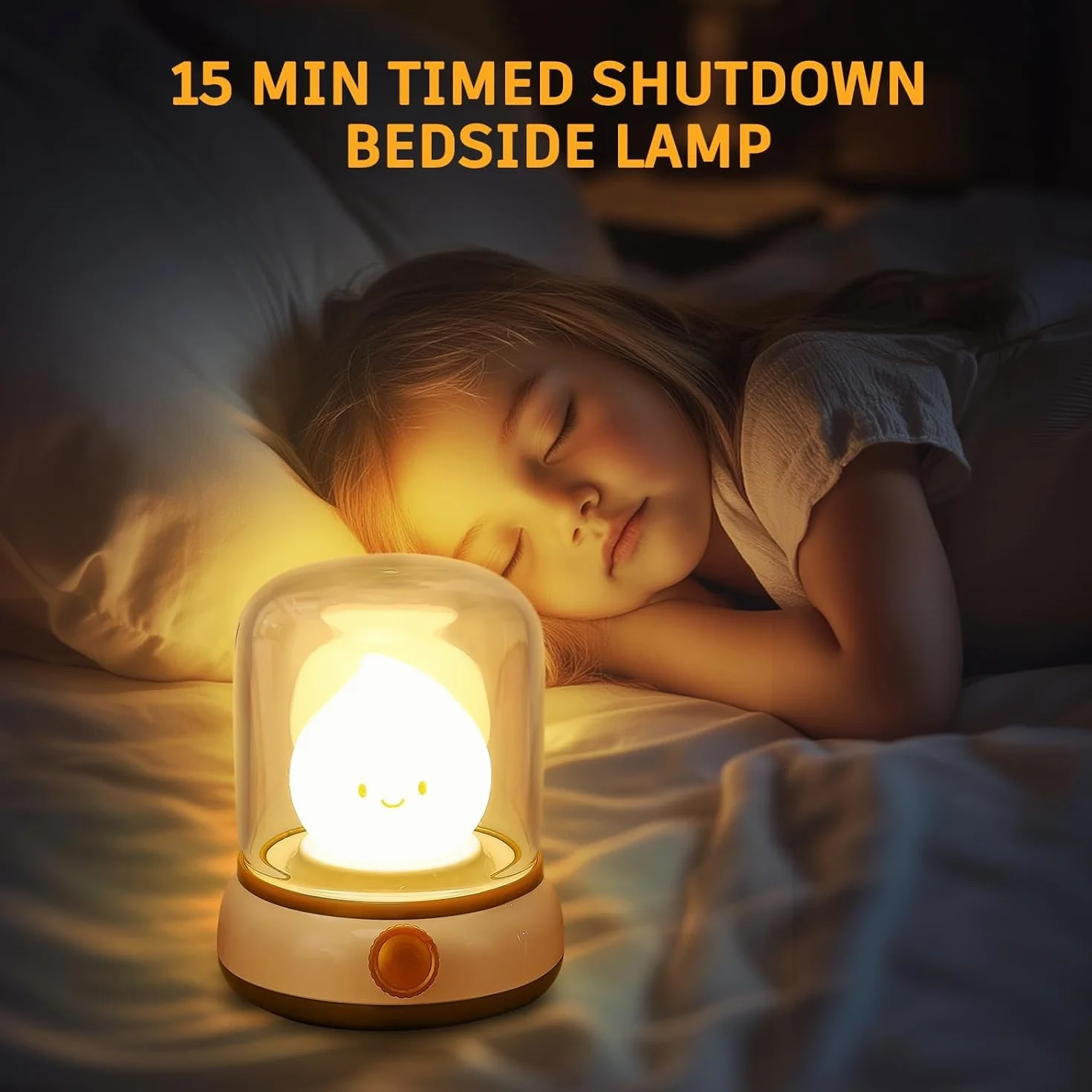 VoMii Lampe de Chevet LED Dimmable avec Mode Chaud et Bougie, USB Rechargeable avec Minuteur