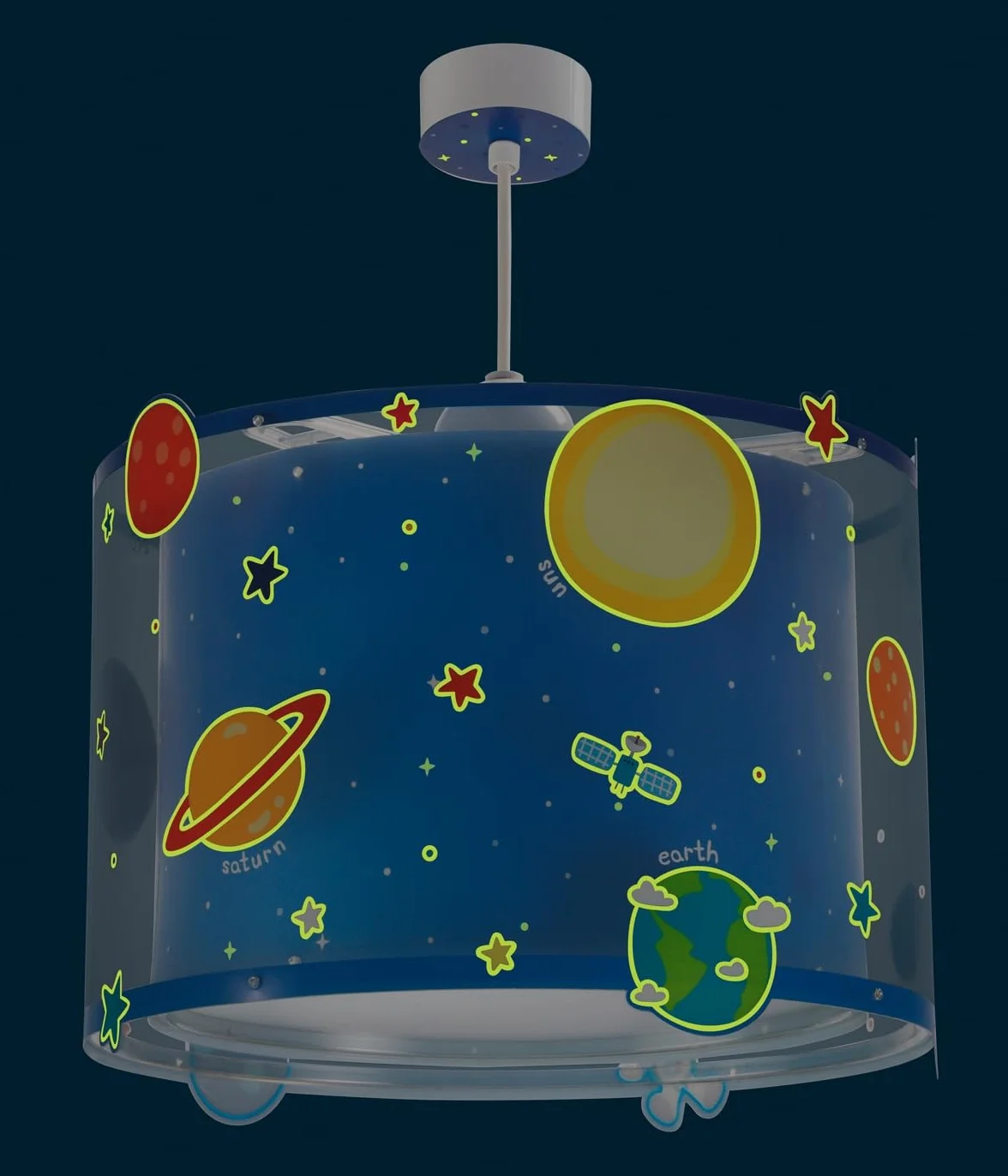Dalber lampe suspension enfant Planets planètes système solaire Bleu