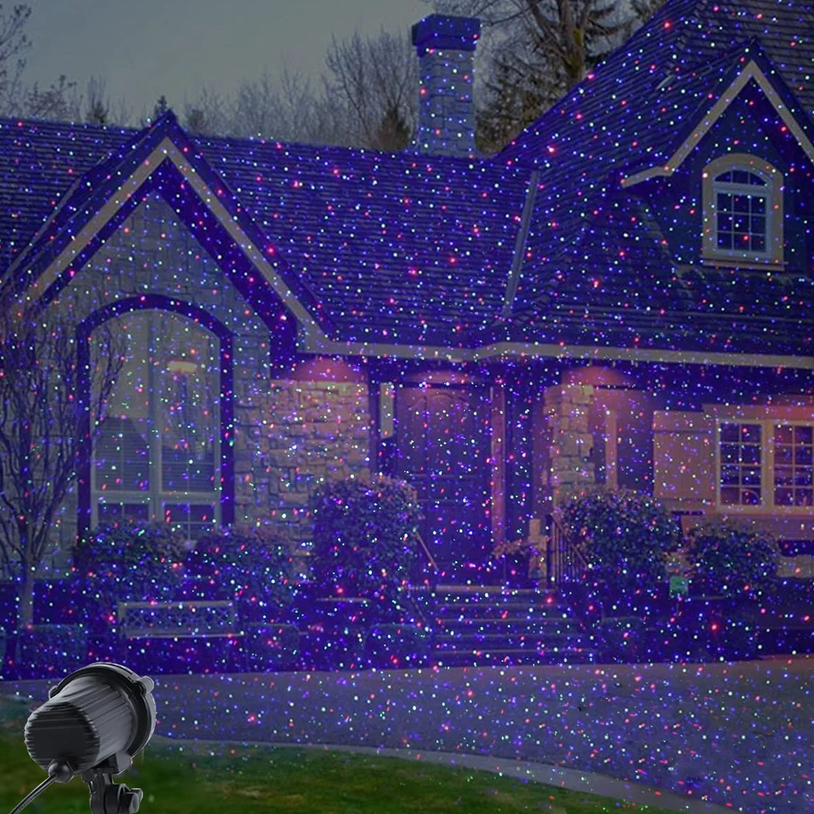 Lumières de Noël extérieures dynamiques rouges vertes bleues projection jardin décorations