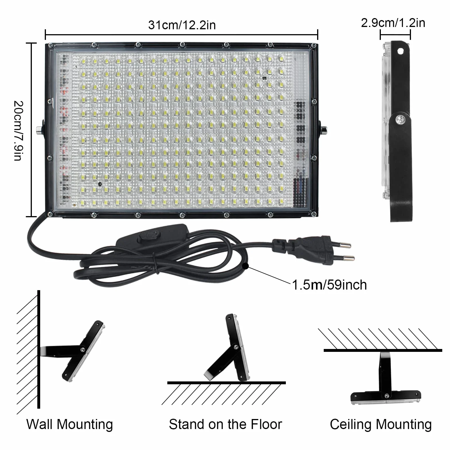 Projecteur LED 150W Extérieur 15000LM 6500K Blanc Froid IP65 Etanche CREATESTAR