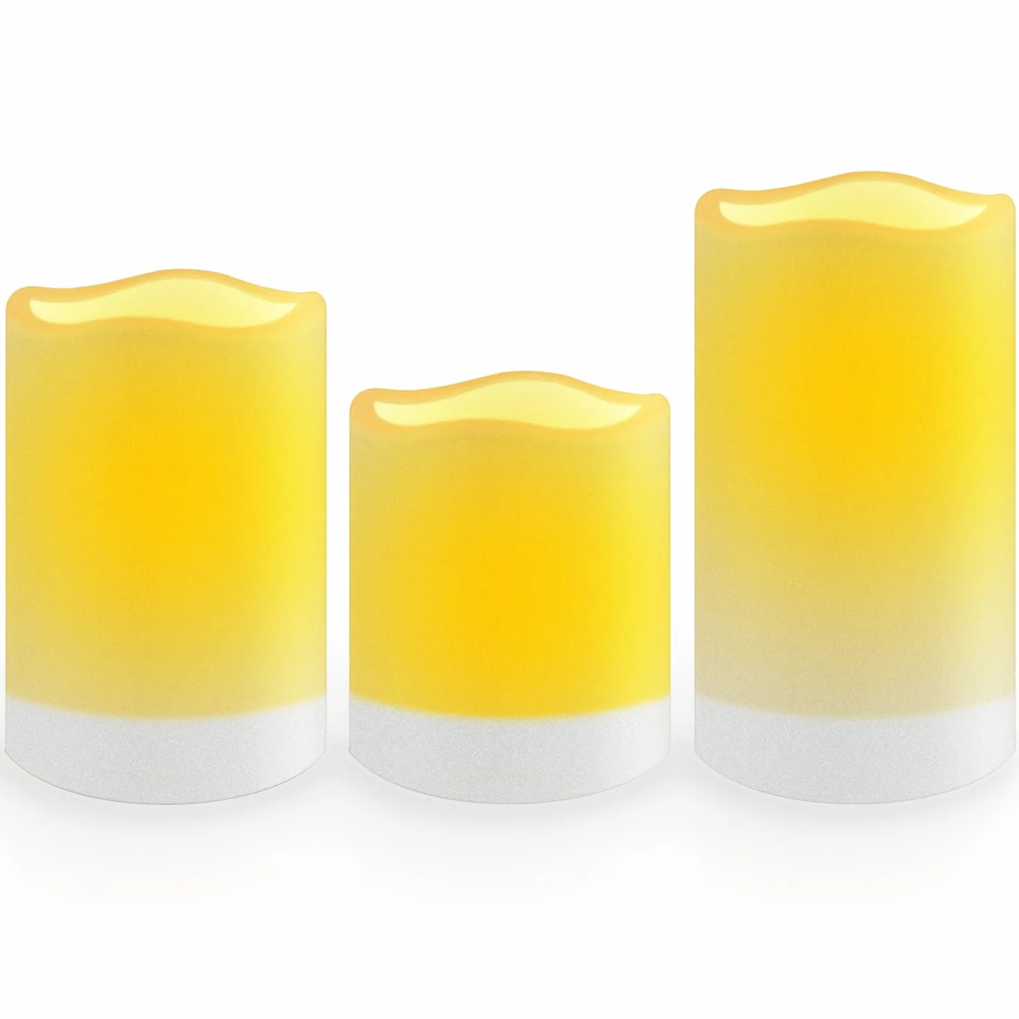 Bougies Solaires Rechargeables Scintillement, Bougie Solaire étanche Sans Flamme, Extérieur, Blanc Chaud, 3 pcs