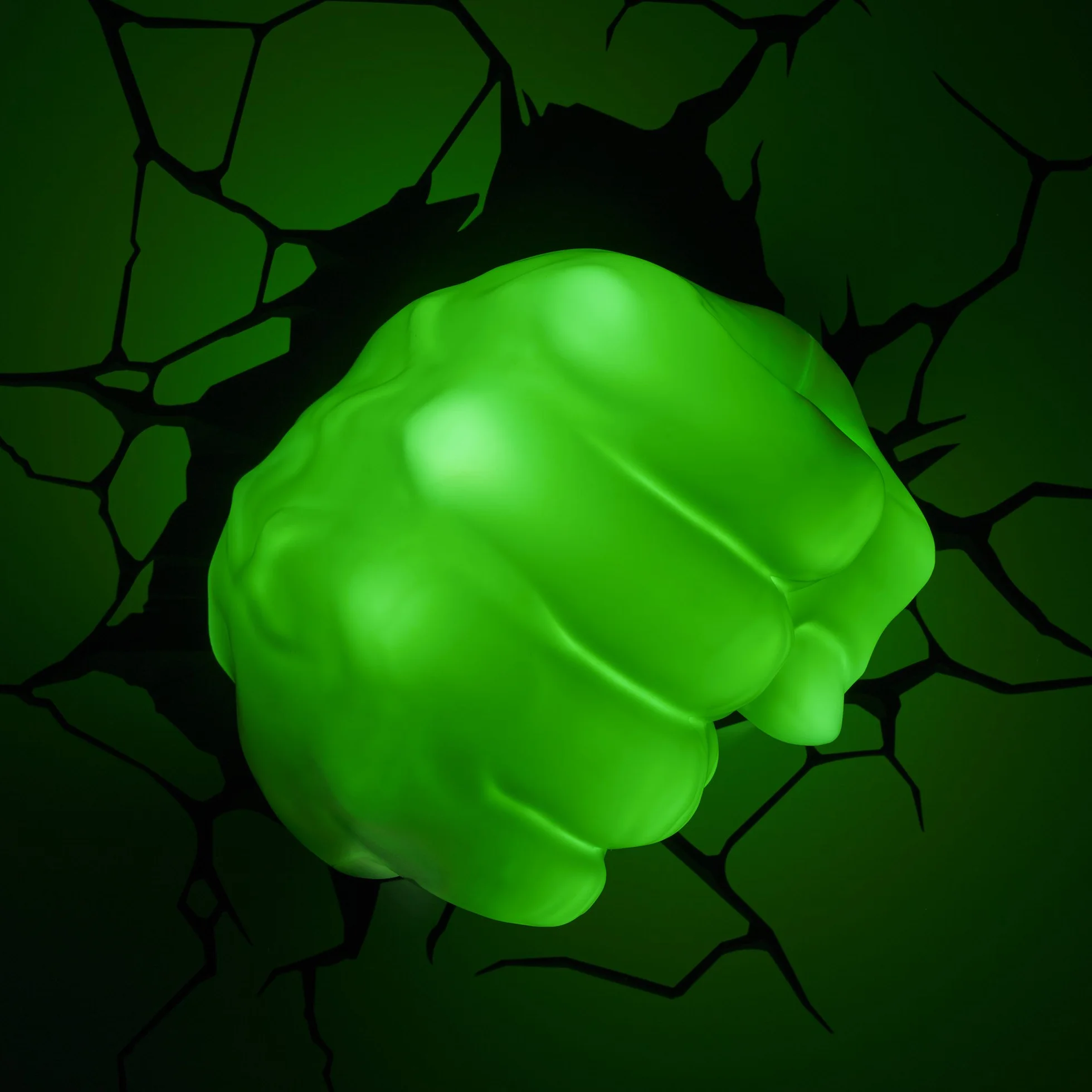 Marvel Hulk Fist 3D Wall Light, Plastique, Green