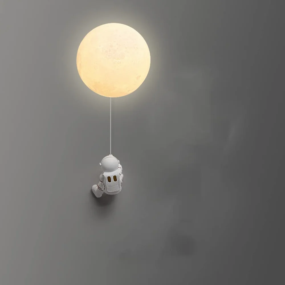 Lampe Murale 3D Astronaute Lune Veilleuse Enfants E27