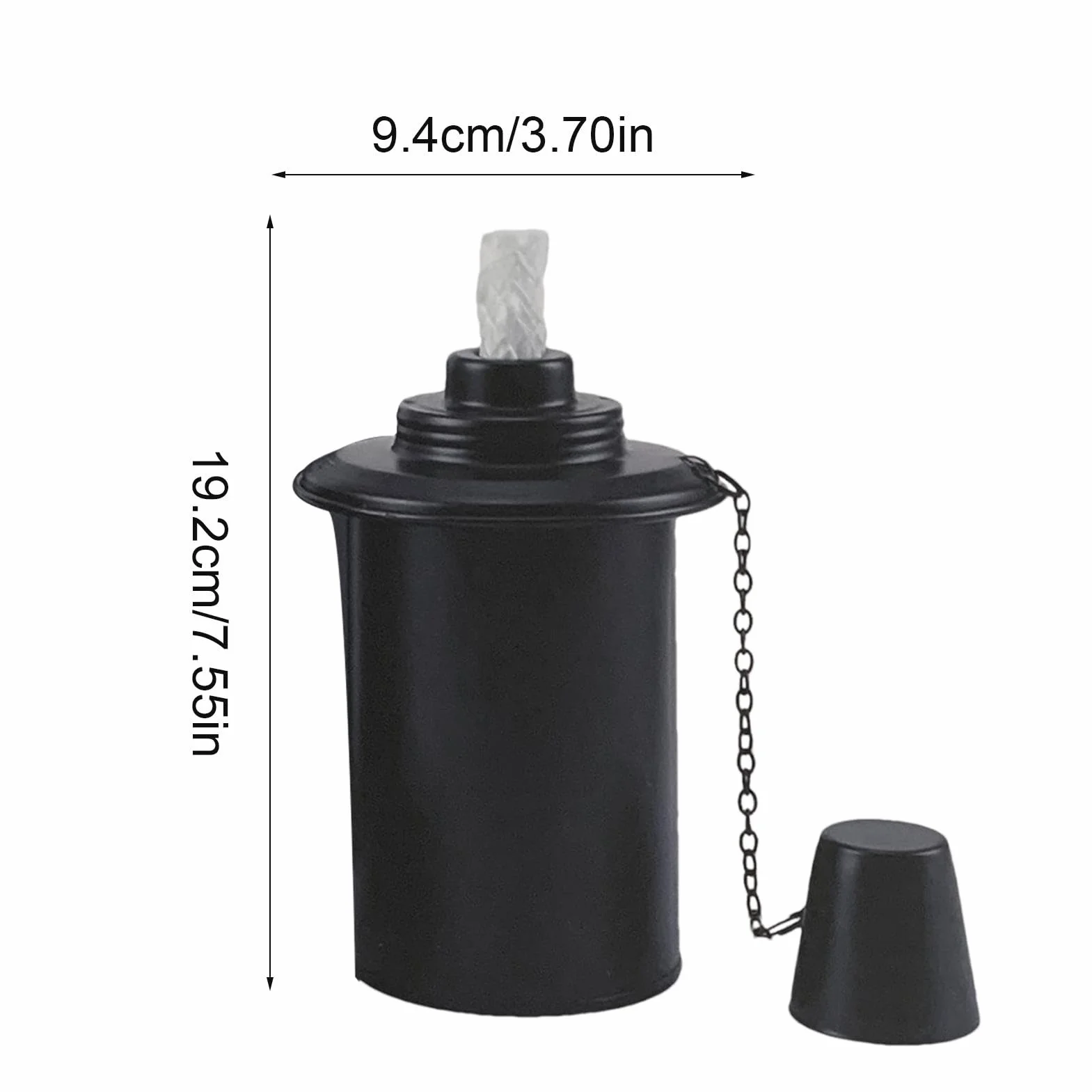 Lot de 4 Cartouches de Torche Rechargeables avec Couvercle en Métal, Torche à la Citronnelle pour Jardin