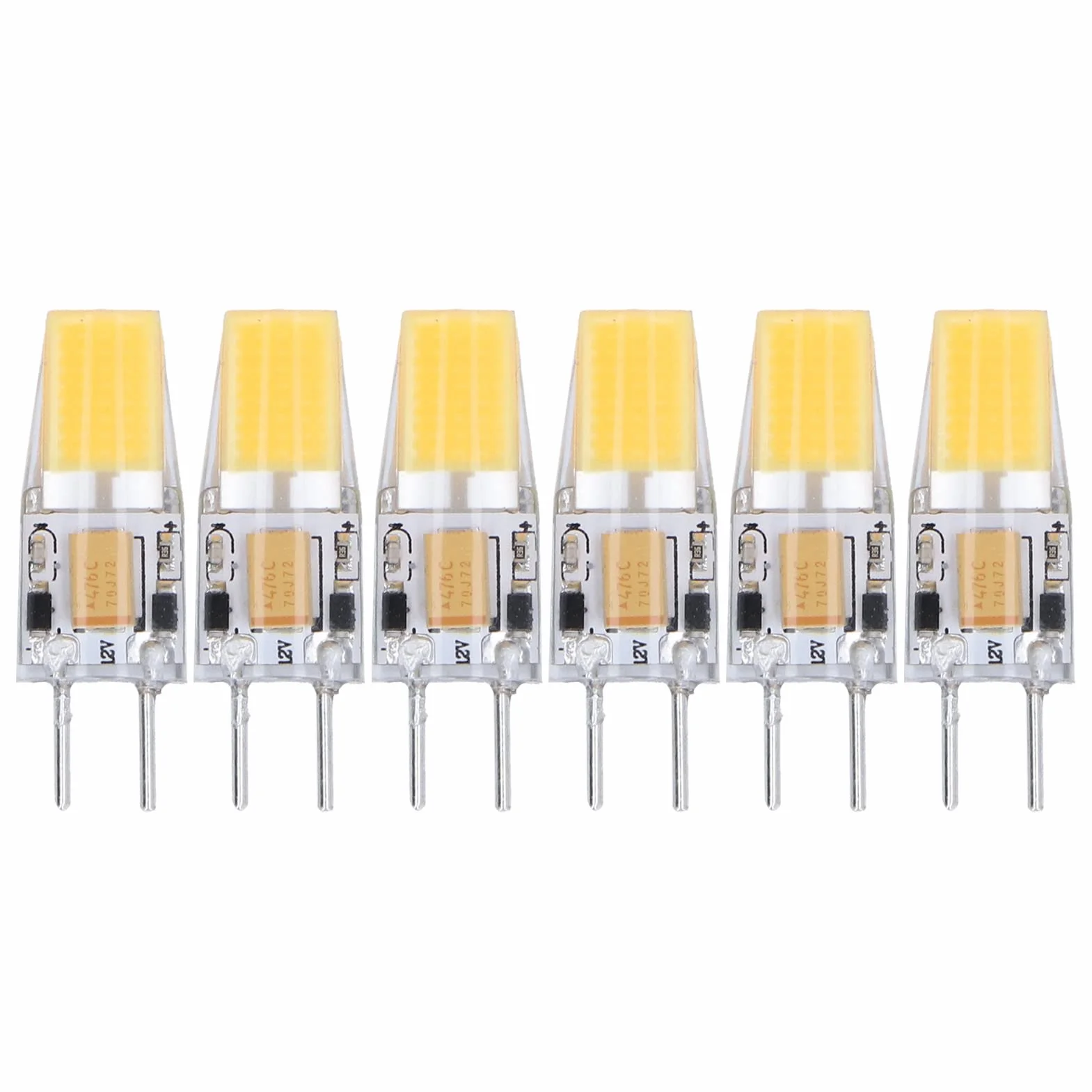 6pcs GY6.35 COB BUBB BUBE Économie d'énergie 5W AC DC12V Silicone Lampe de plafond pour lustres