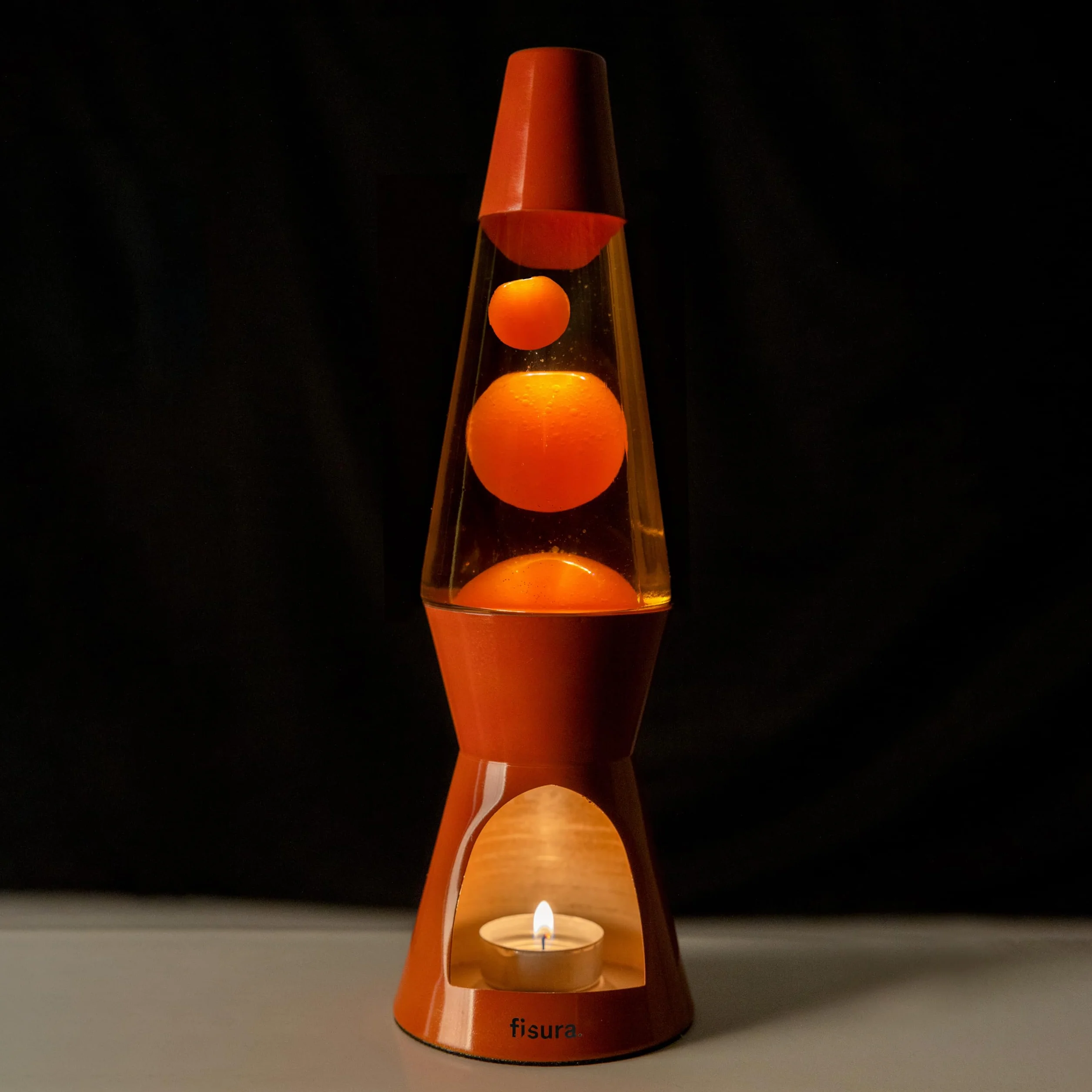 Lampe à lave terracotta sans électricité 29 cm x 8,5 cm Cadeau original