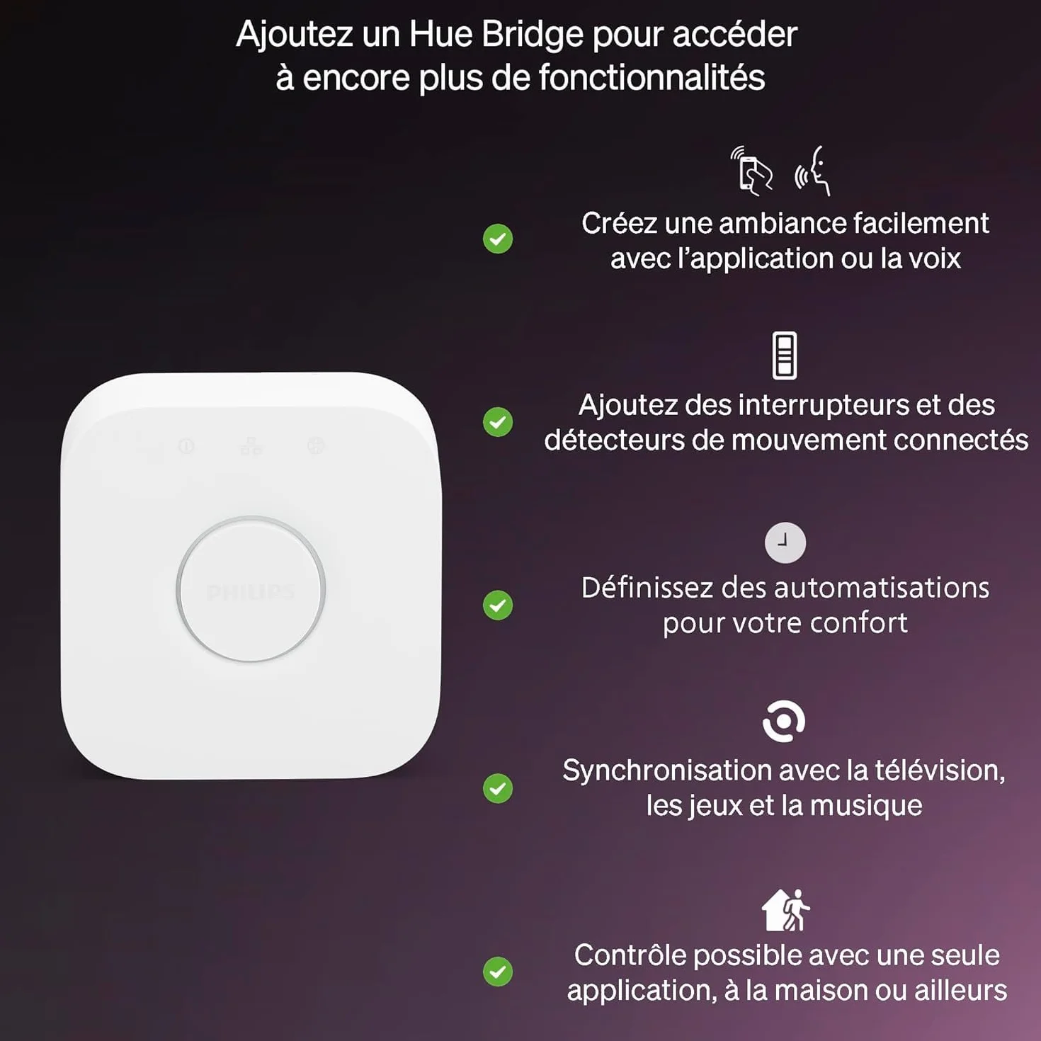 Philips Hue Essential Ampoule Connectée LED A60 E27 8W 2200-6500K 806lm White and Color Ambiance Pack de 4