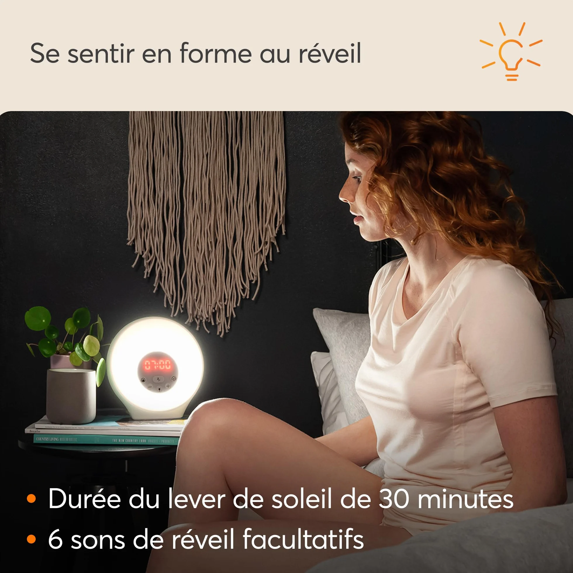 Lumie Sunrise Alarm Simulateur d’Aube Réveil Musical Éclairage d'Ambiance