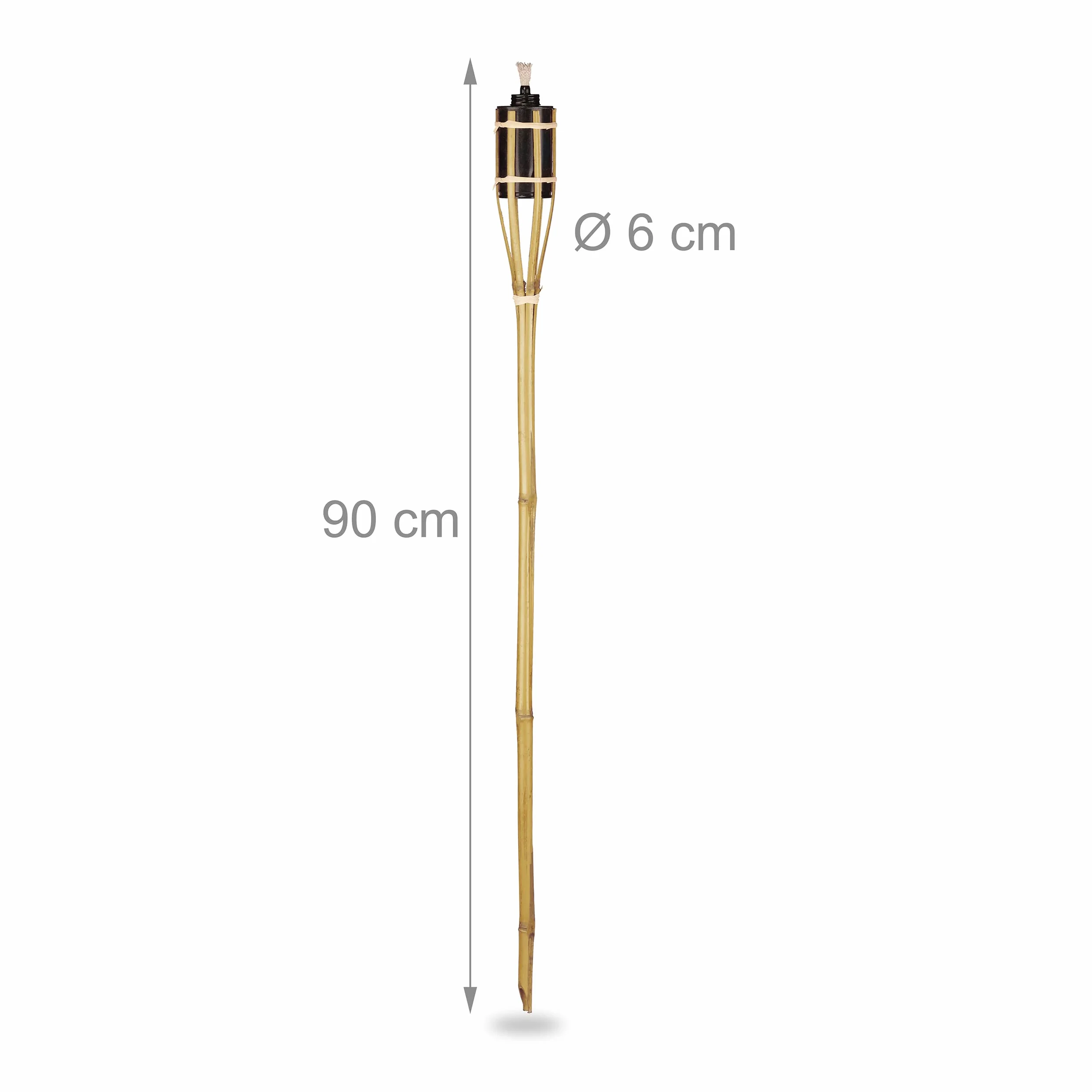 Relaxdays Torche de Jardin en Bambou Lot 16 90x6 cm Nature