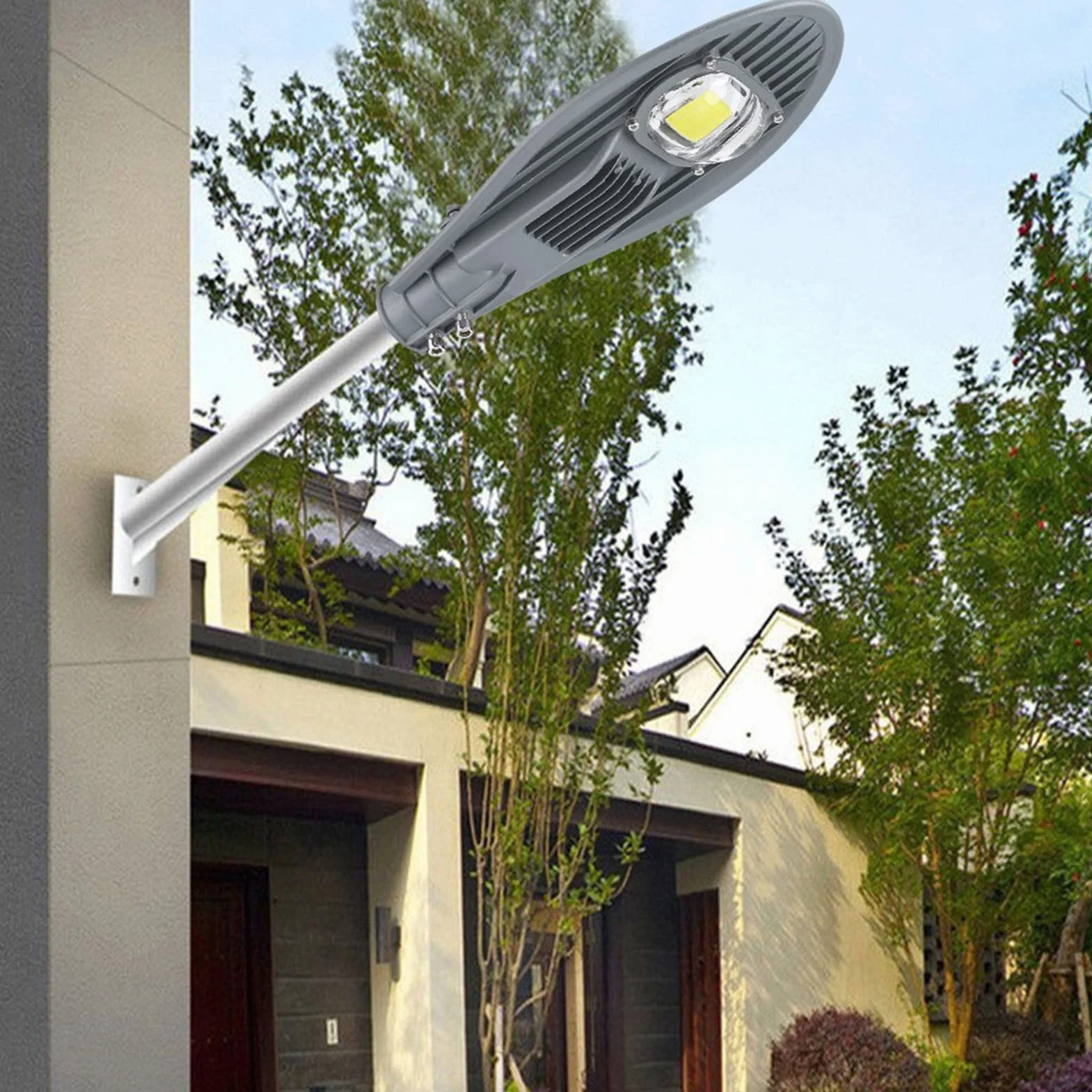 Tyenaza Réverbère LED 50W Blanc Chaud AC 85-265V Étanche Extérieure