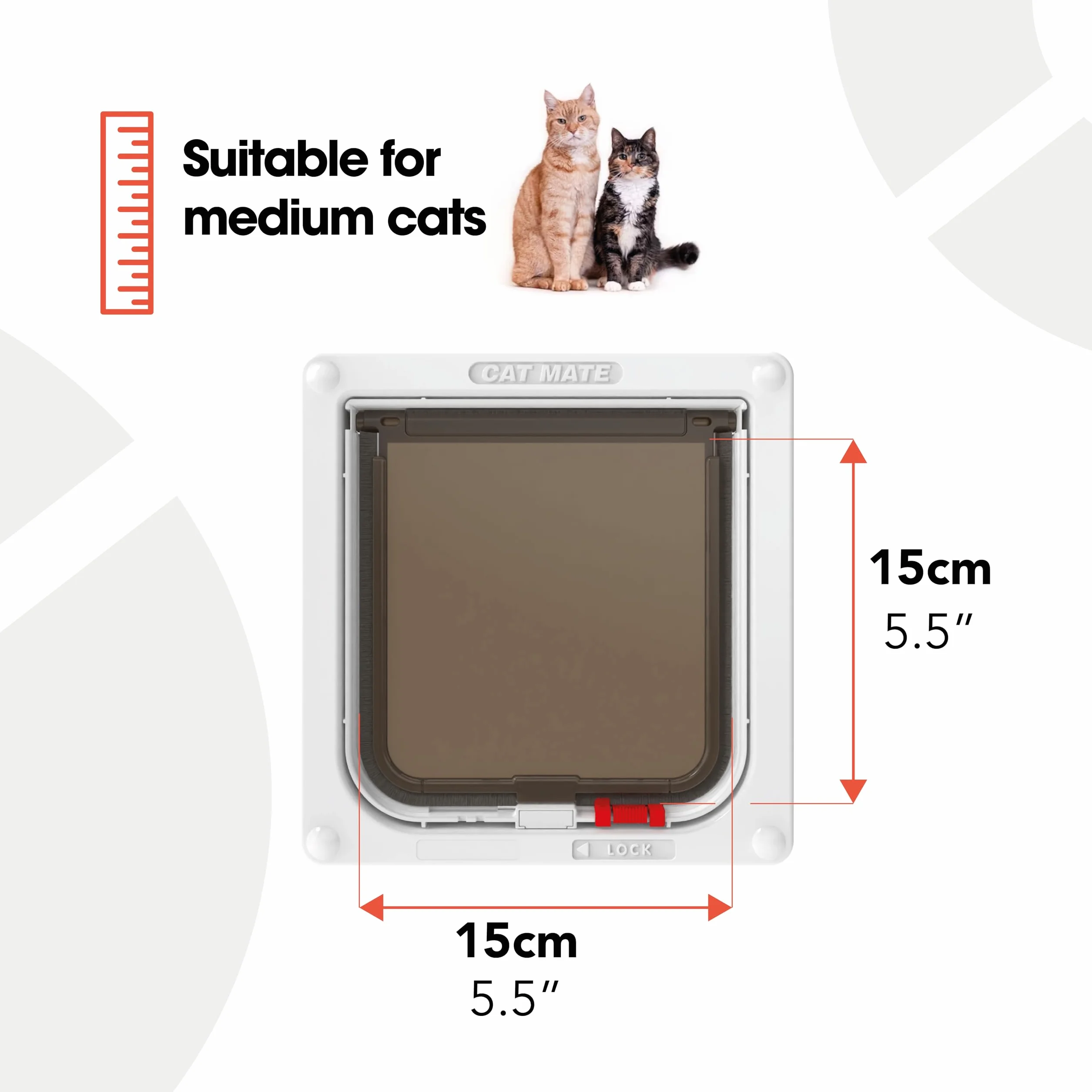 Cat Mate Chatière Verrouillable pour Portes UPVC et Bois - Blanc